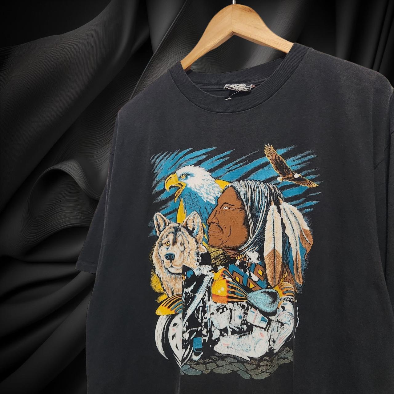 New Wolf Pack Wolves Moon Biker Native American Indian Glow In - Foto 2