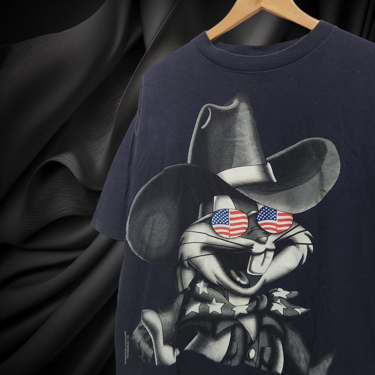 Vintage 1996 Bugs Bunny Cowboy Mega Print Tee Size... Depop