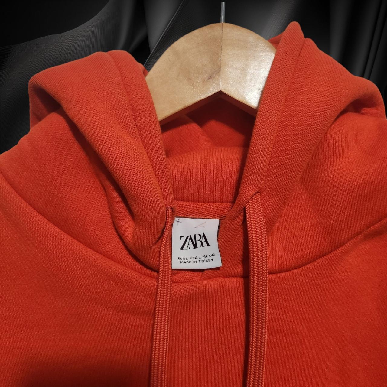 Zara Pullover Hoodie Mens Size Large Orange Kanye... Depop