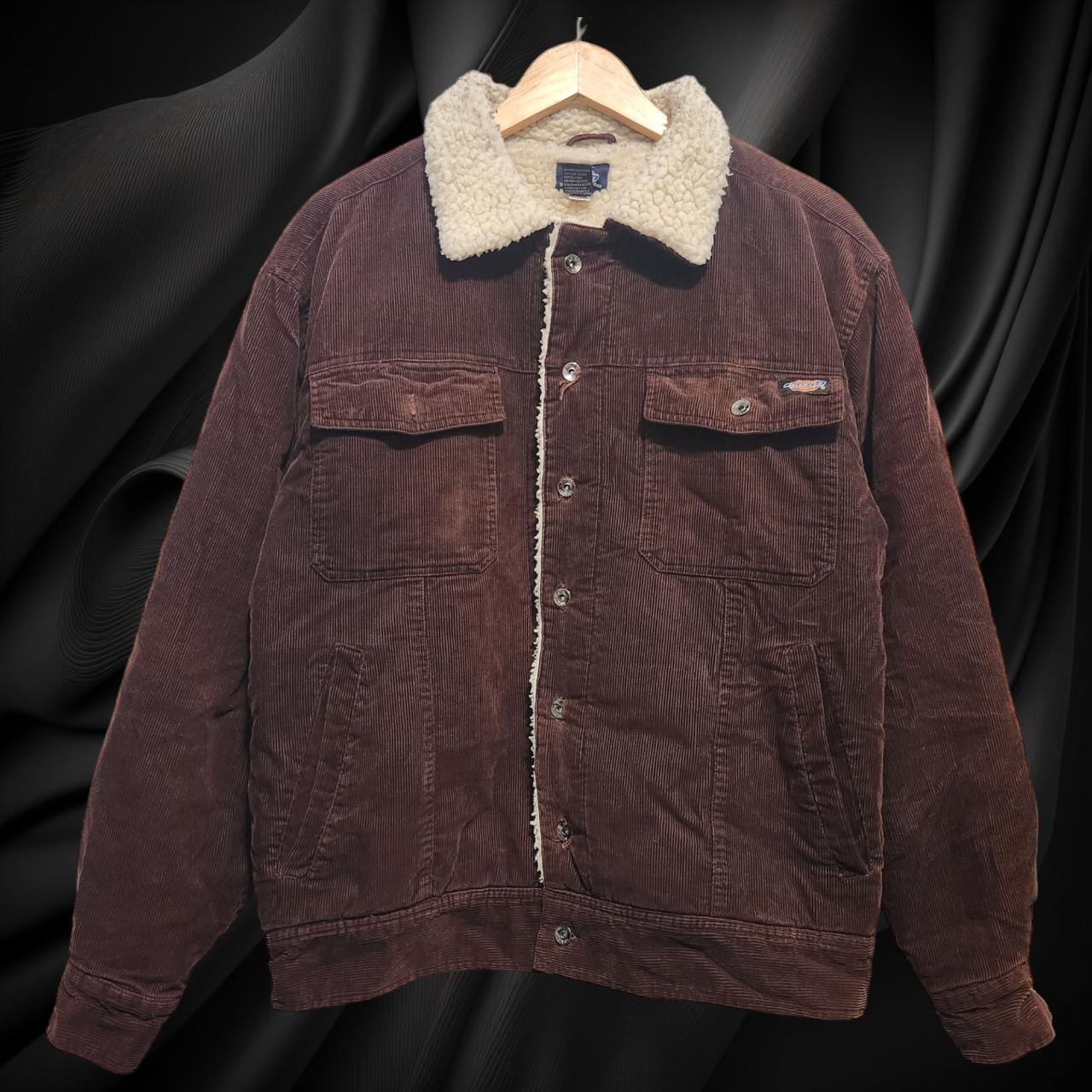 Dickies Sherpa Curduroy Button Down Vintage Jacket... - Depop
