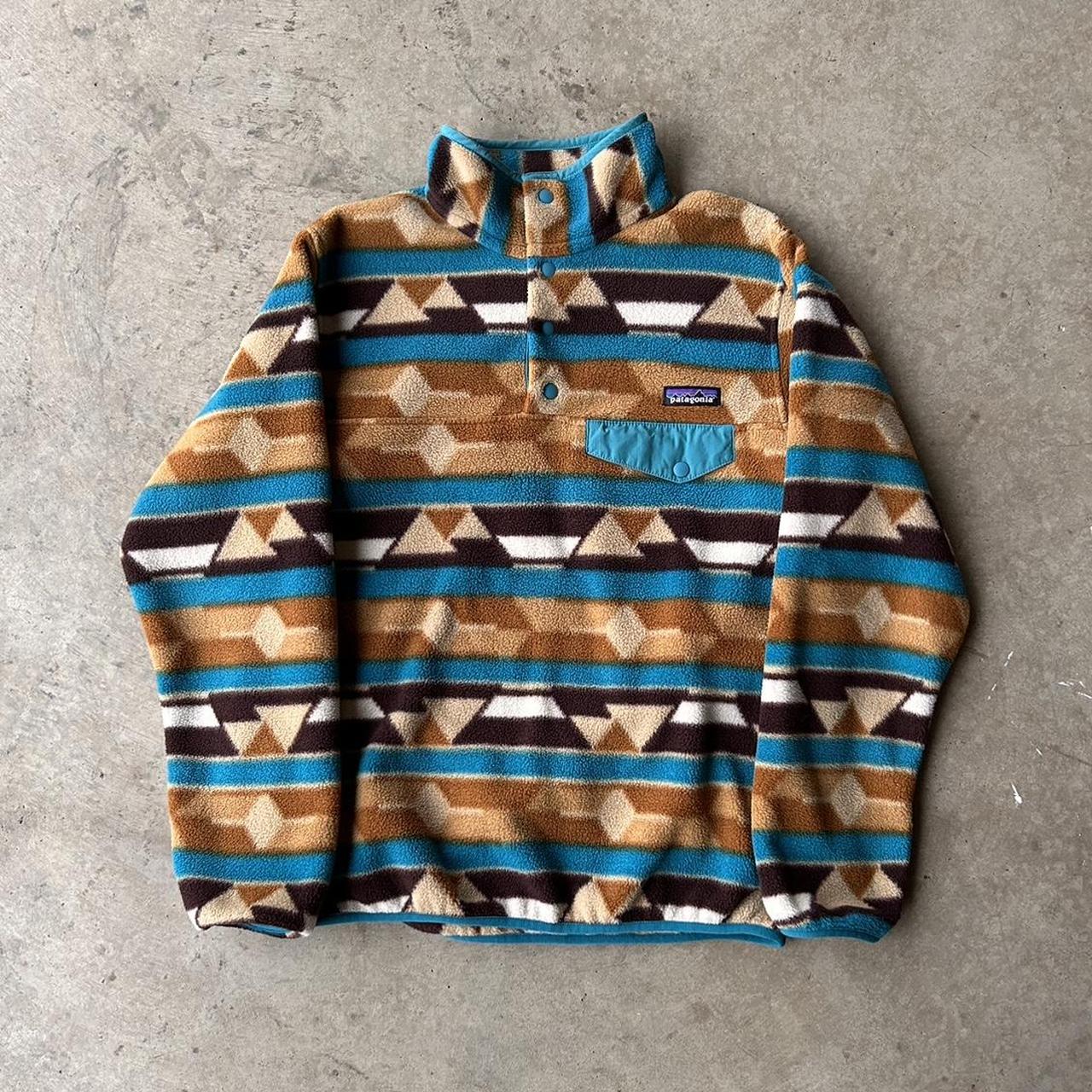 Vintage Patagonia Patterned Synchilla Sweater... - Depop