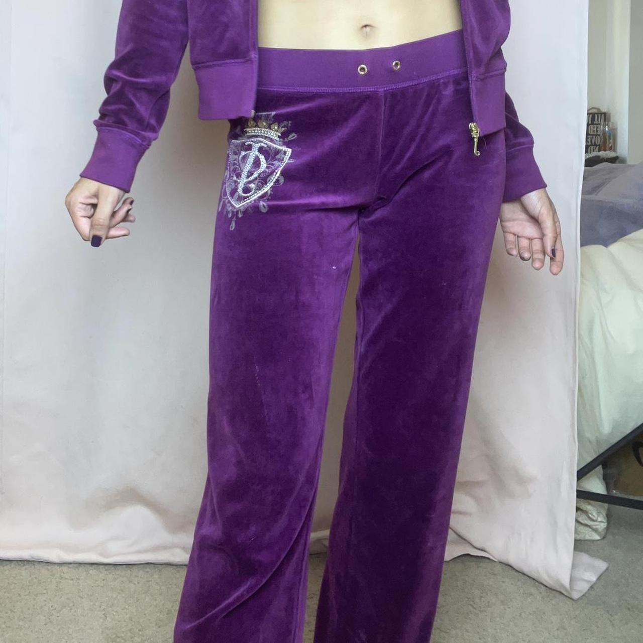 Y2K purple juicy tracksuit pants. Looks in pretty... Depop