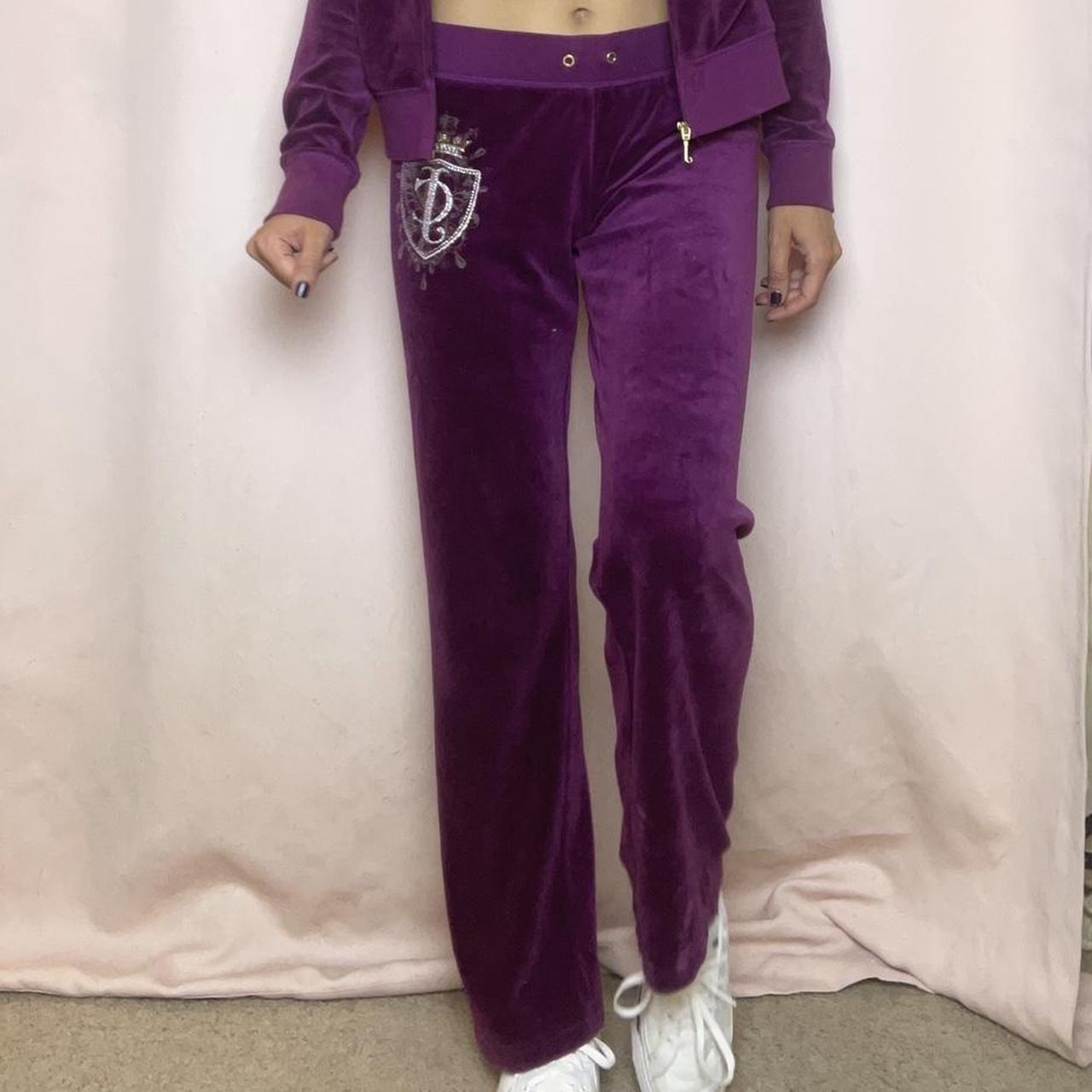 Y2K purple juicy tracksuit pants. Looks in pretty... Depop