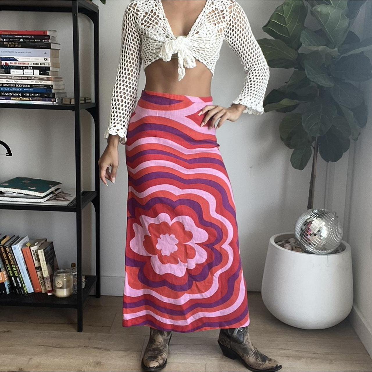 Zara Psychedelic hippie floral wrap maxi skirt ❤️,