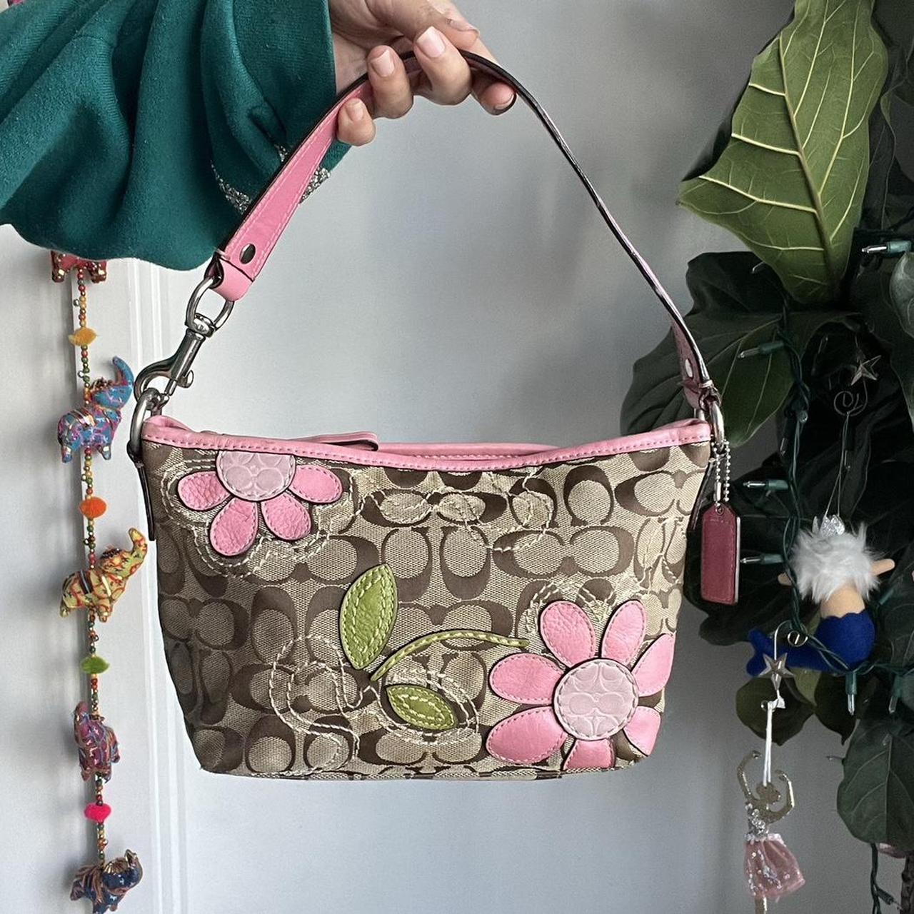 Coach purse pink online flowers