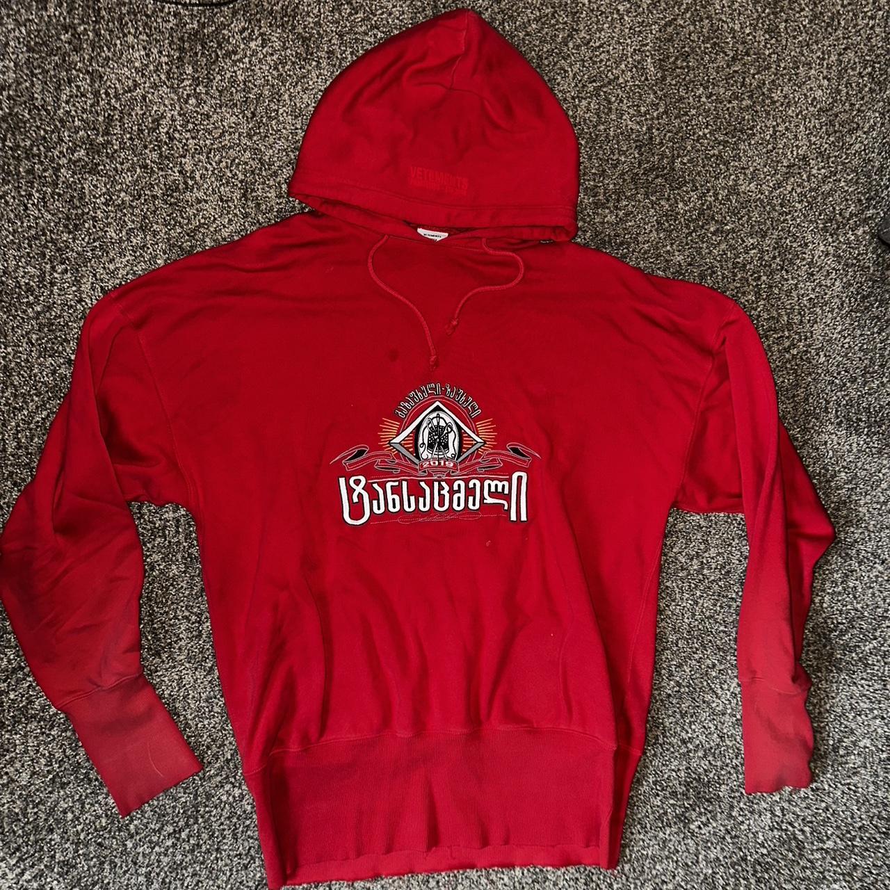 Vetements Men's Hoodie Red M – Vetements Secret Society Hoodie