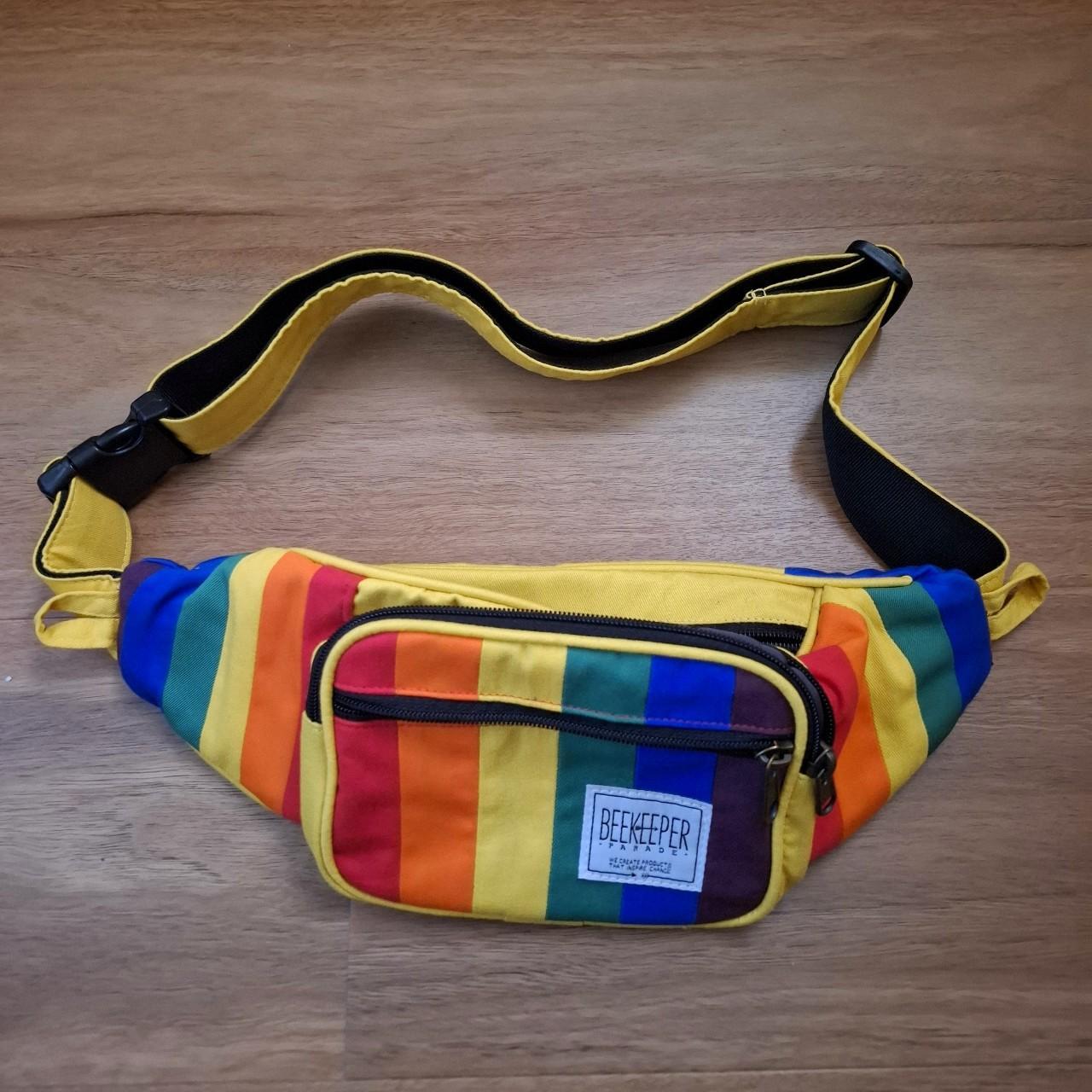 Rainbow multi coloured bum bag fanny pack by. Depop