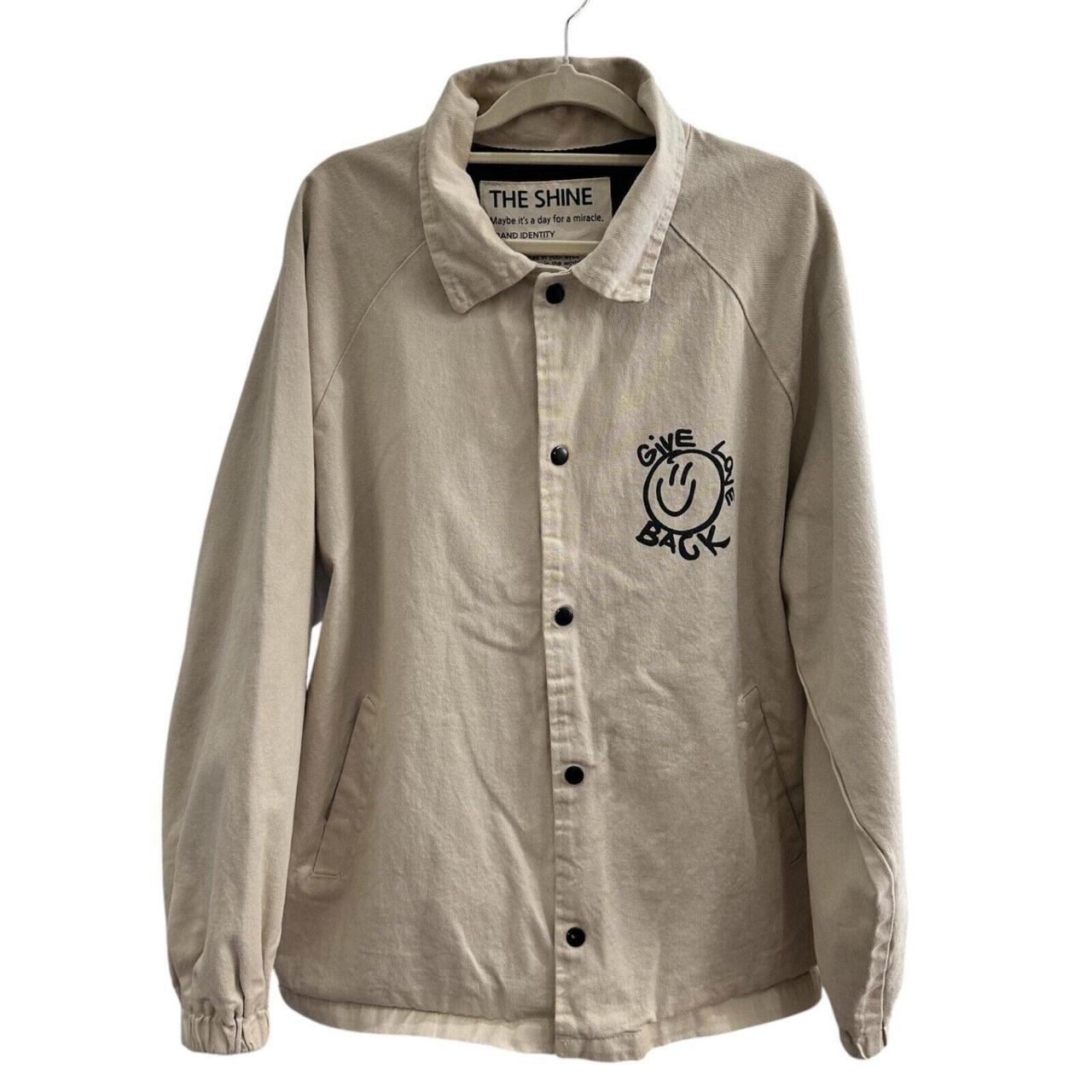 Men's Jacket - Tan - L – Graphic Patchwork Detail… - image 4