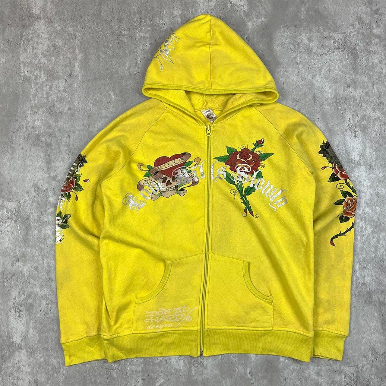 Vintage Ed Hardy Hoodie Womens Full zip hoodie in... Depop