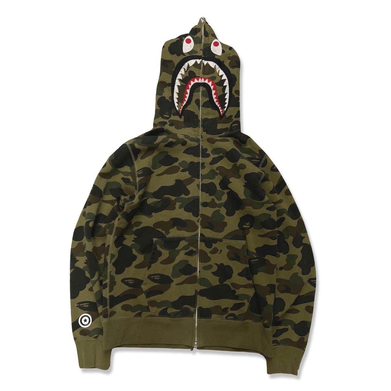 Bape green hot sale shark hoodie