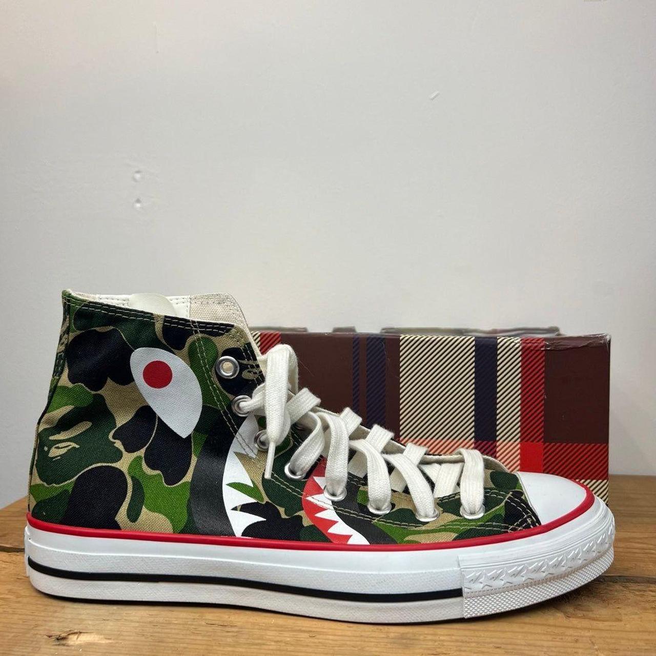 BAPE x Converse Shark Trainers in green