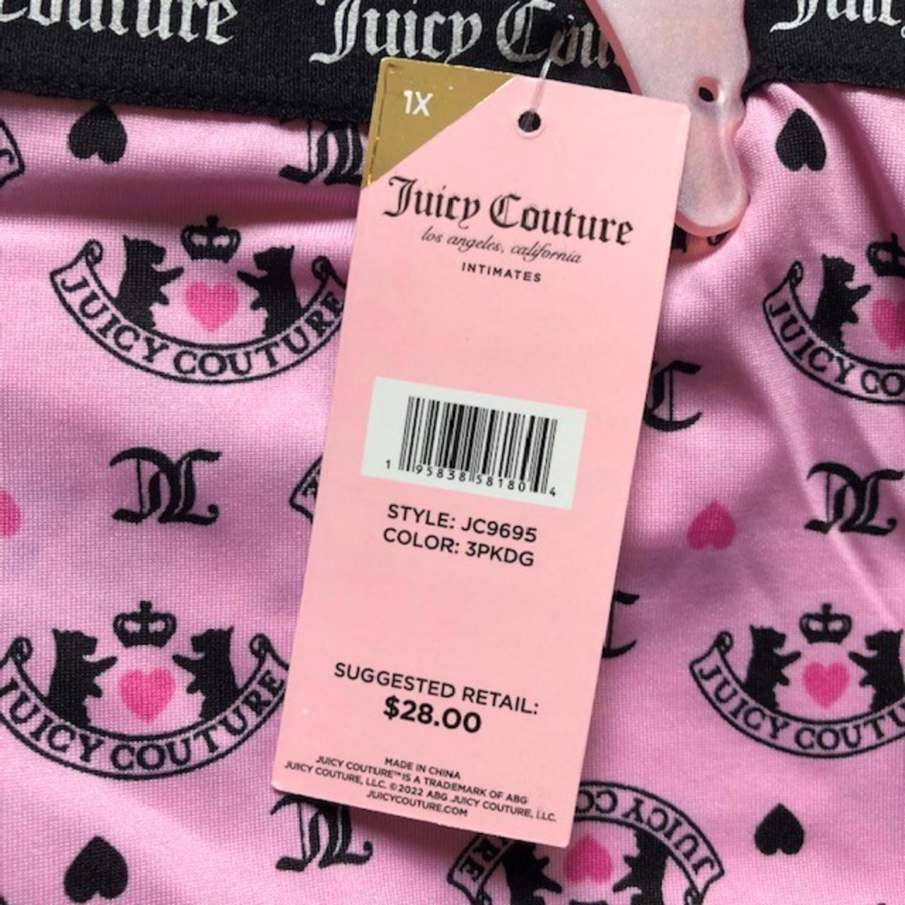 Juicy Couture Women's Pink and Black Panties | Depop