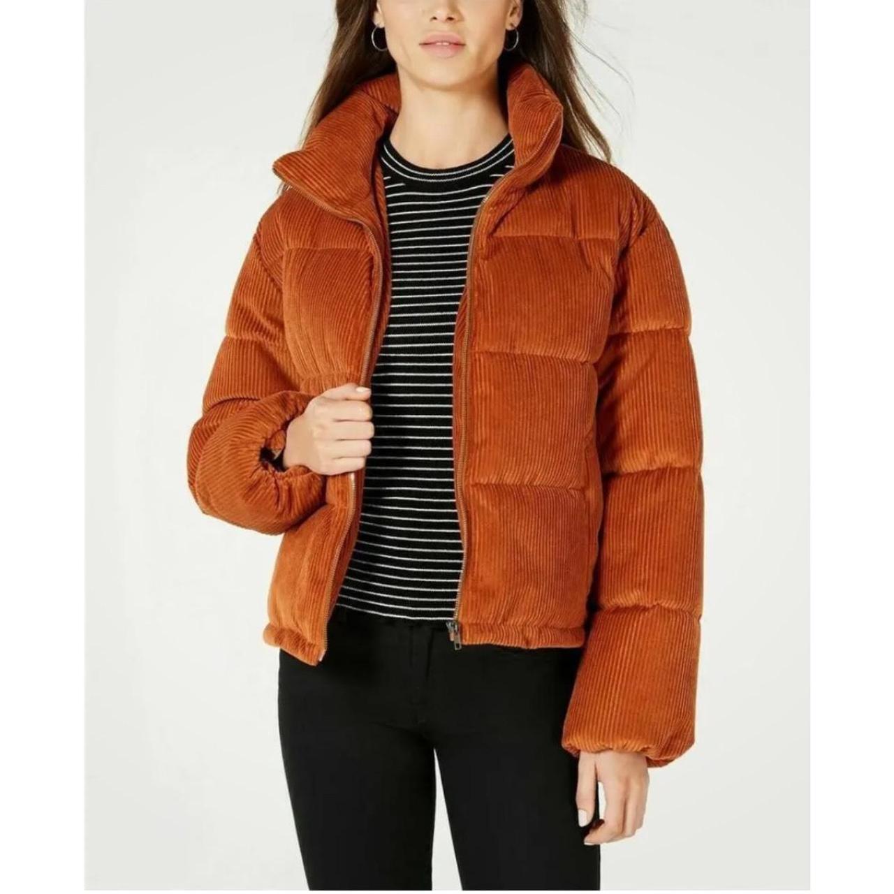 Cropped fashion puffer jacket corduroy