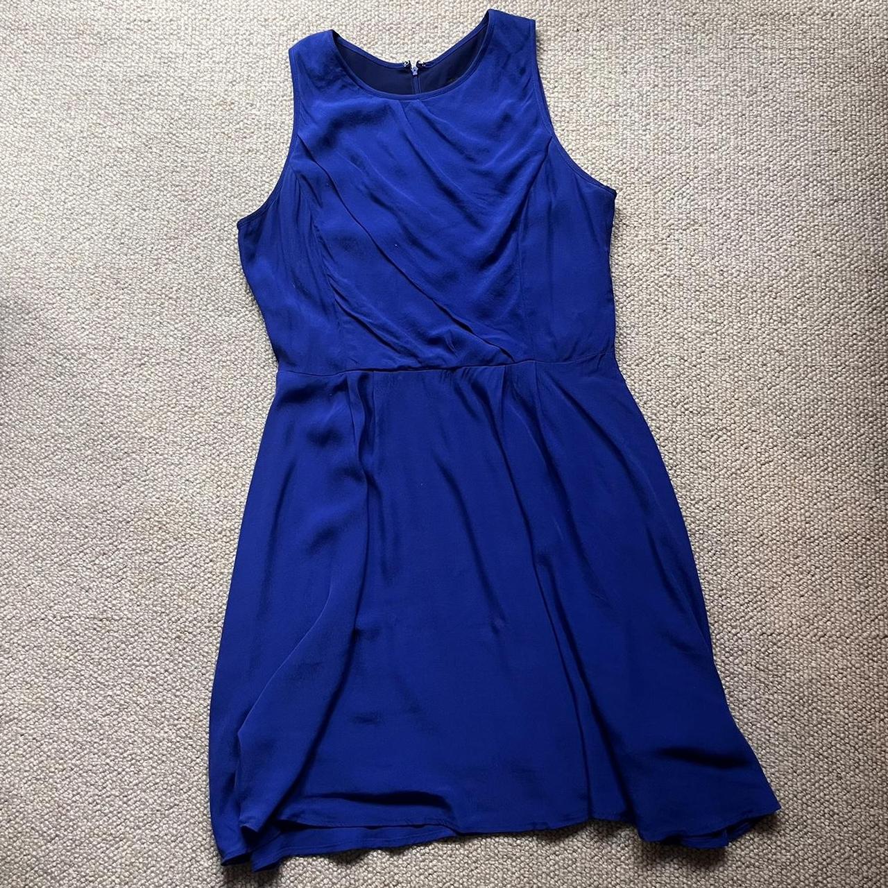 Cue electric blue dress, size 12. Lined. Hits above... - Depop