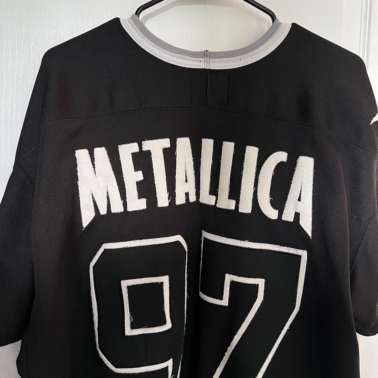 90s metallica flaming skull pushead hockey jersey size large