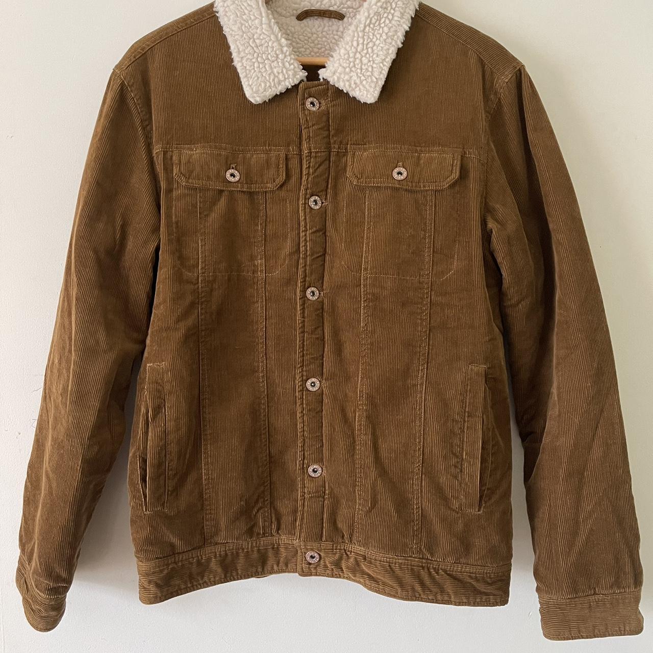 David Jones Men's Brown and Cream Jacket Depop