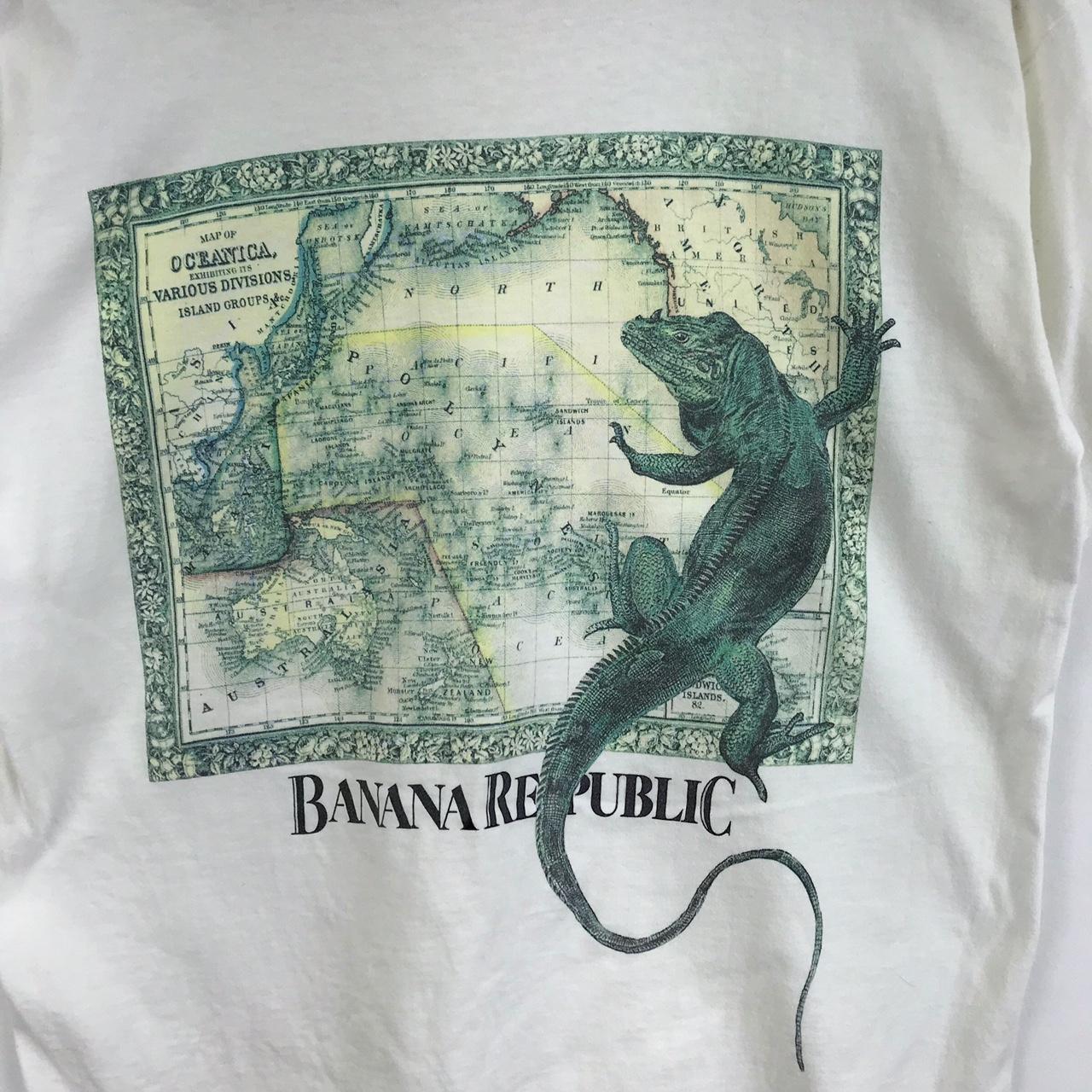 Vtg 90’ BANANA REPUBLIC OCEANICA Maps Iguana Tee... Depop