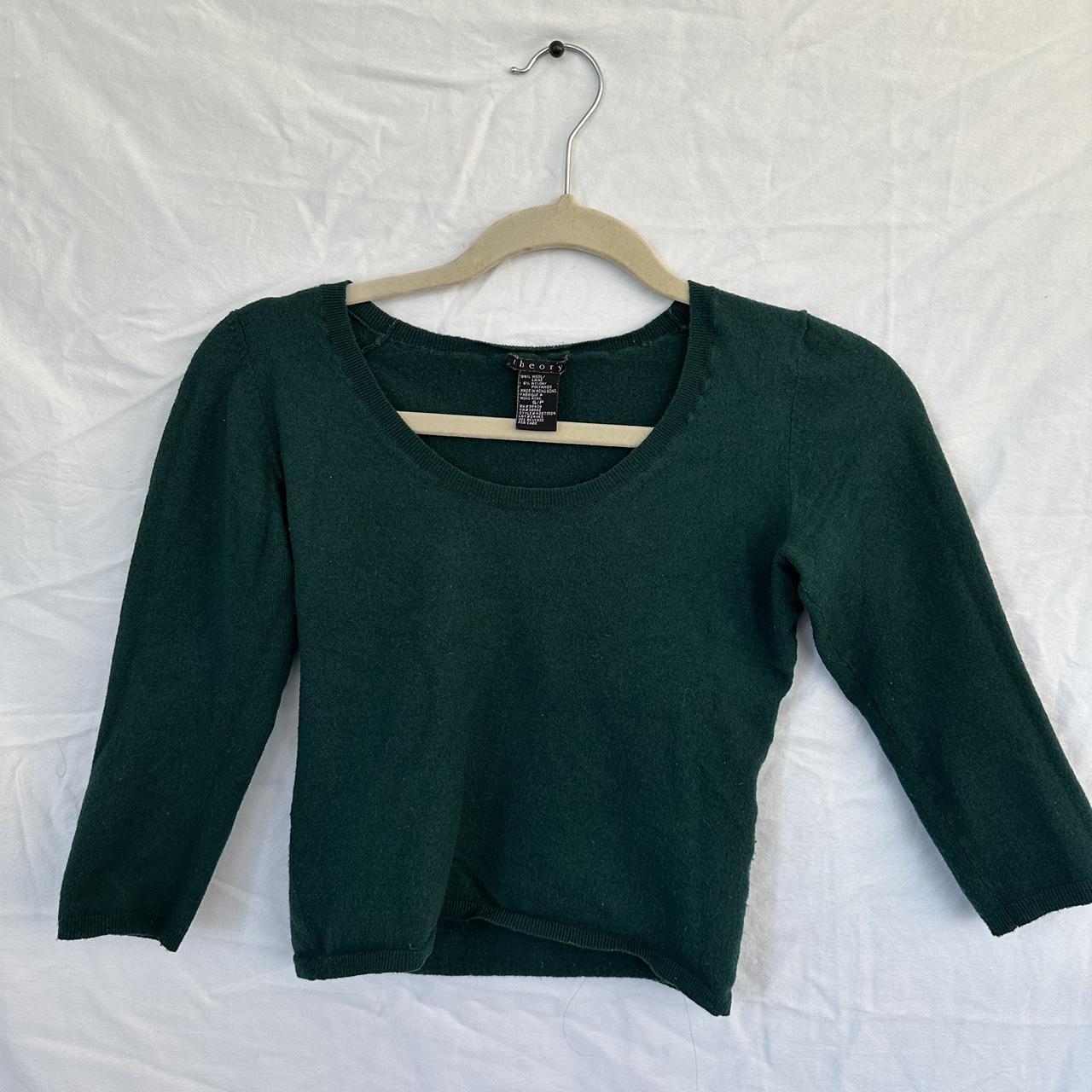 Cutest micro wool sweater in emerald green💚 #90s... - Depop