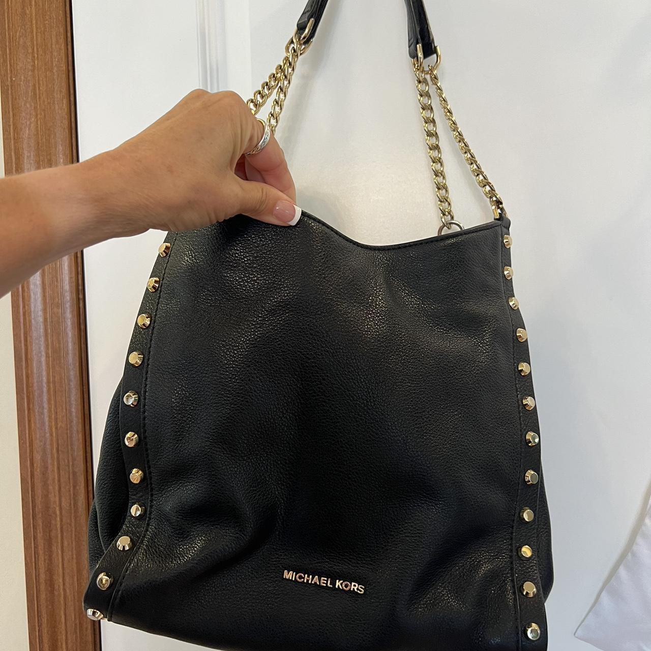 Michael kors black studded bag deals