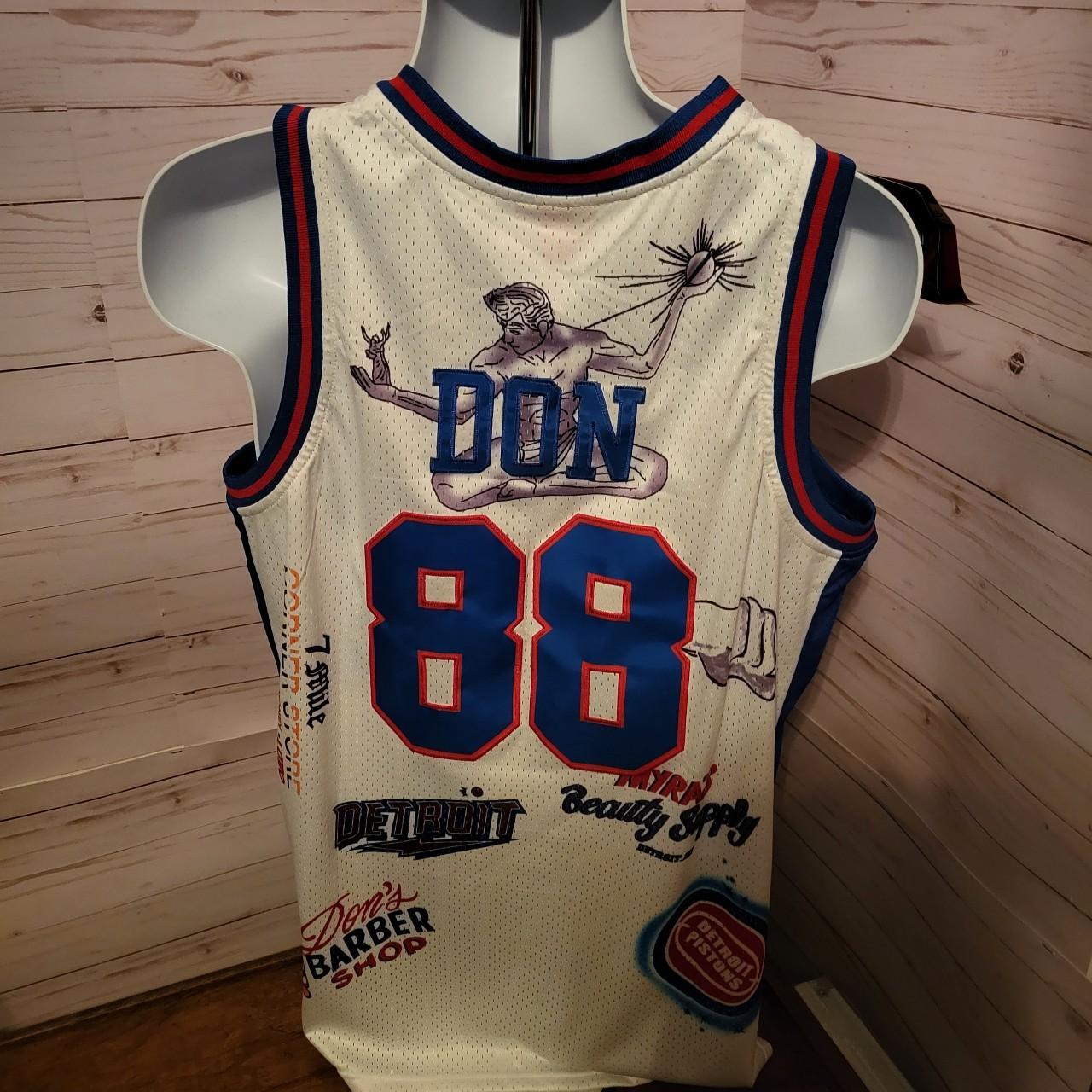 Mitchell & Ness Retro Pistons NBA Jersey Size 4XL - Depop