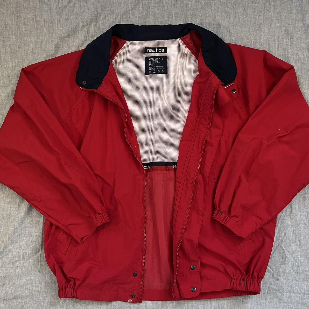 Vintage Red Nautica bomber jacket (navy blue Depop