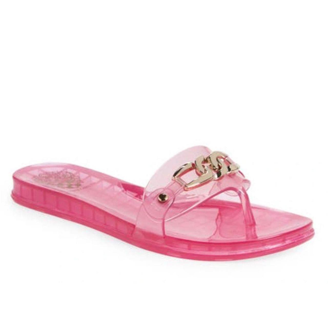 Vince Camuto Sandals Womens Size 9 Jelly Pink Slides - Depop