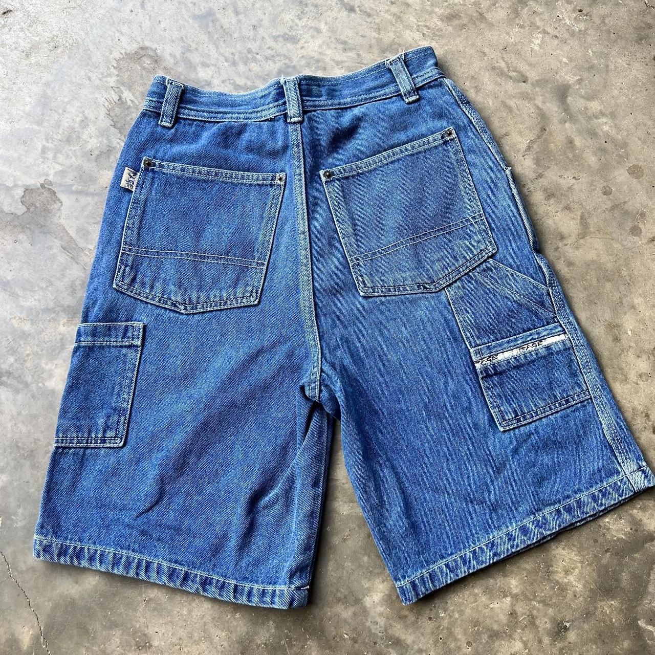 JNCO Women's Navy and Blue Shorts | Depop