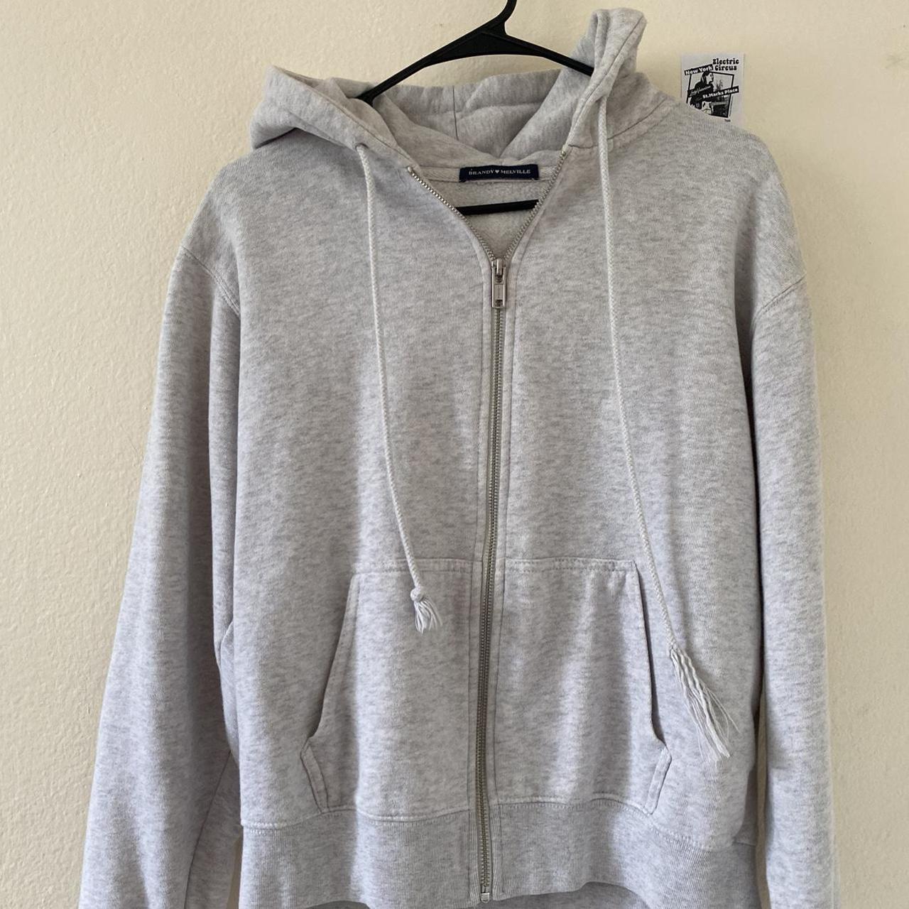 Brandy Melville light grey zip up hoodie!! Soo comfy... Depop