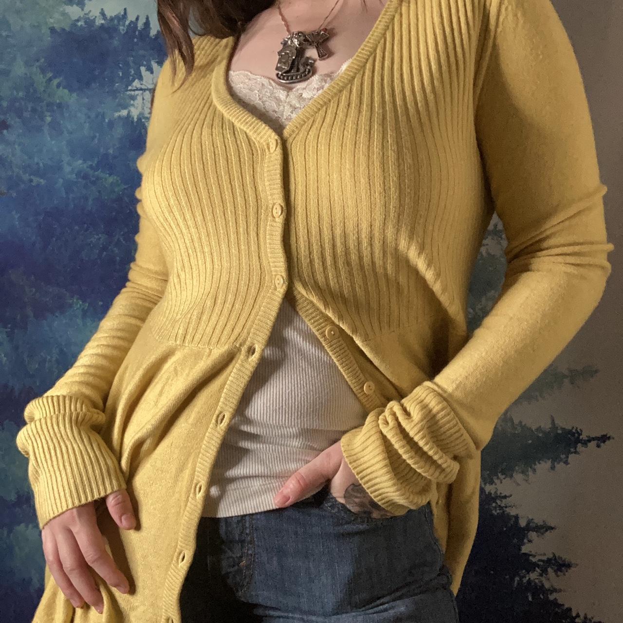 Women's Yellow Cardigan Depop