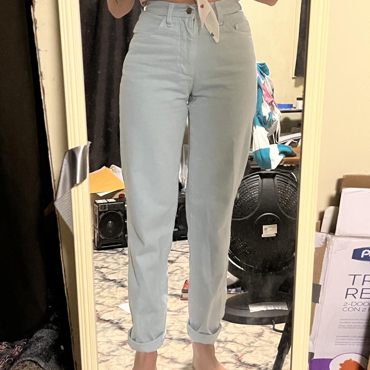 relaxed fit high waisted light blue bull denim los - Depop