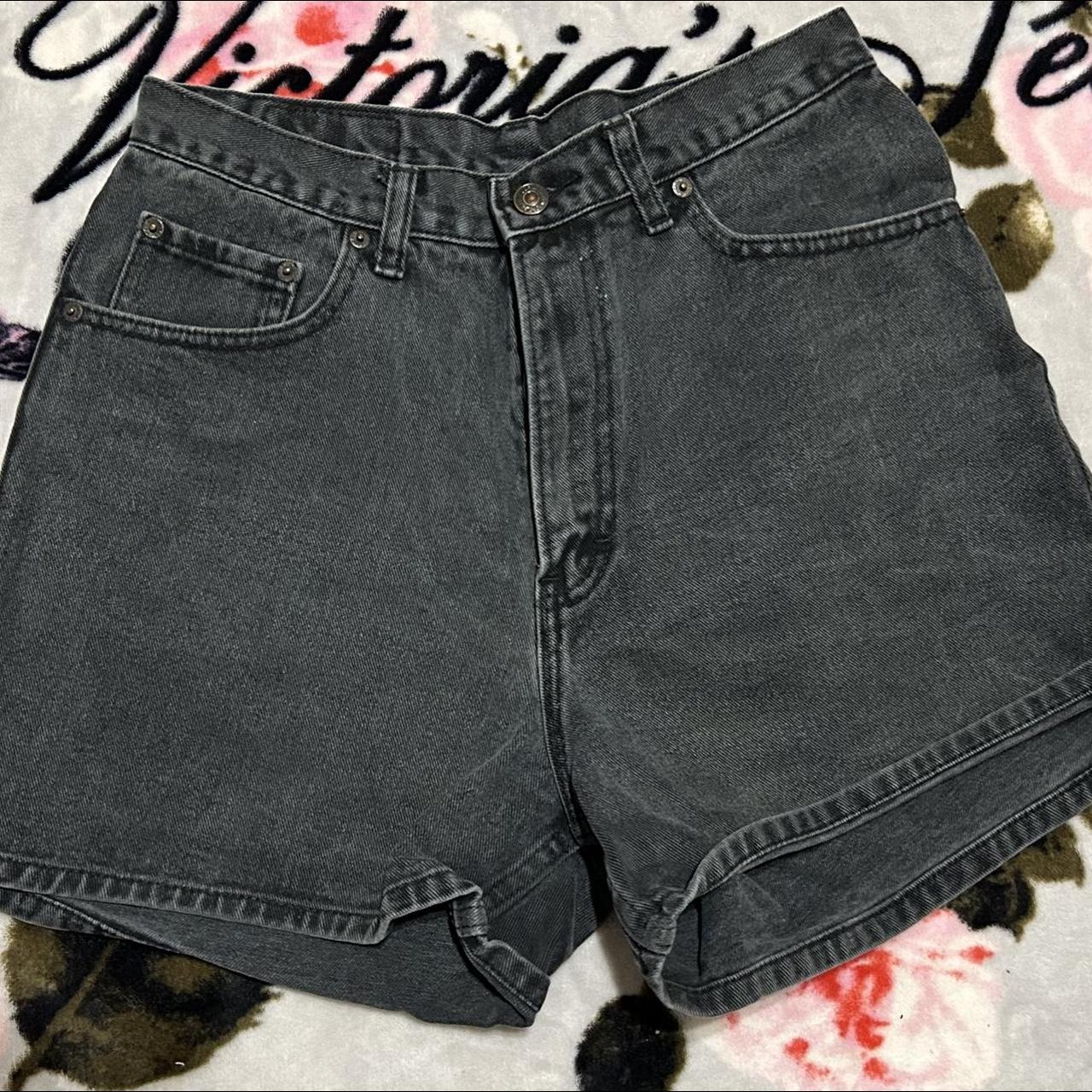 Jordache faded black denim shorts size 13/14 but... - Depop