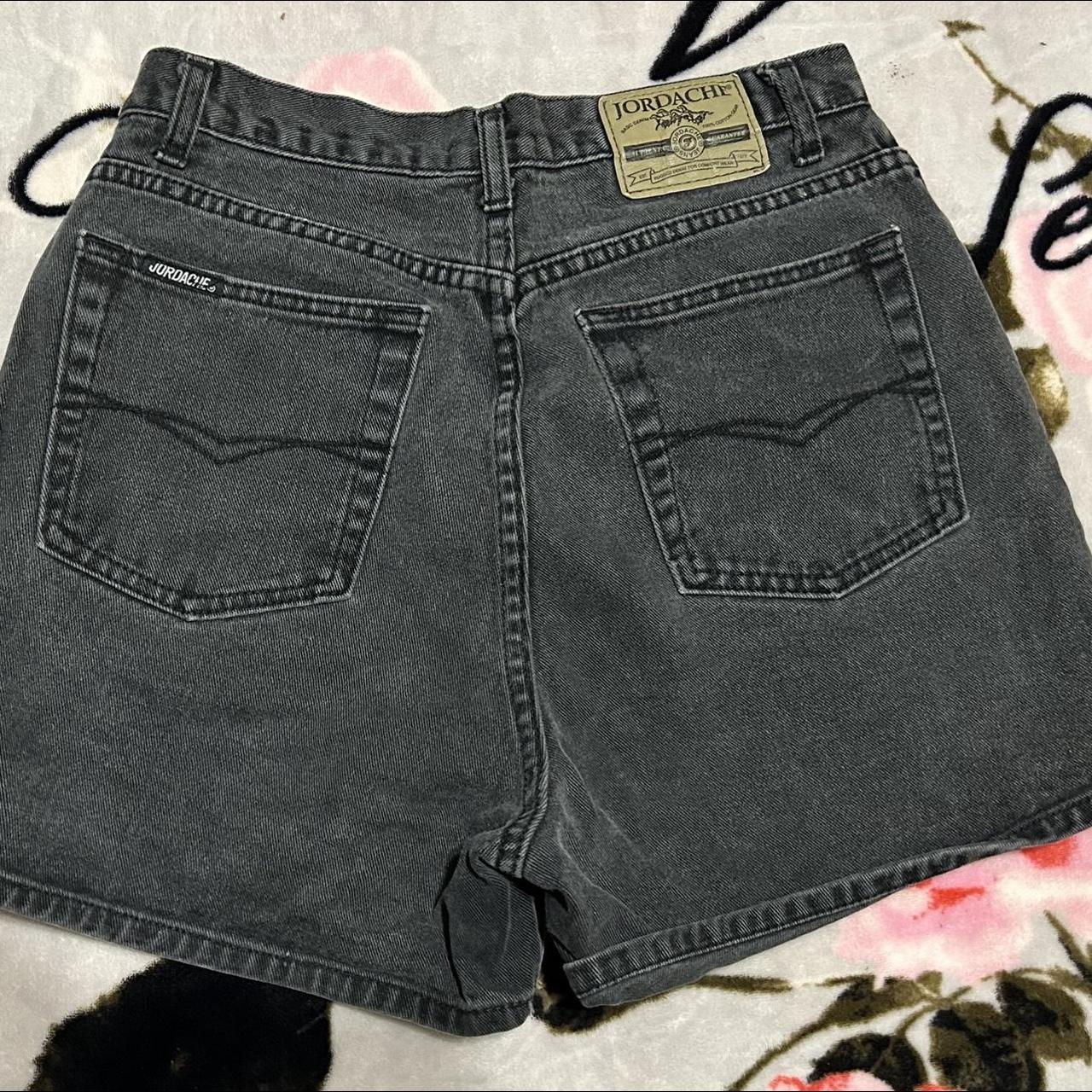 Jordache faded black denim shorts size 13/14 but... - Depop