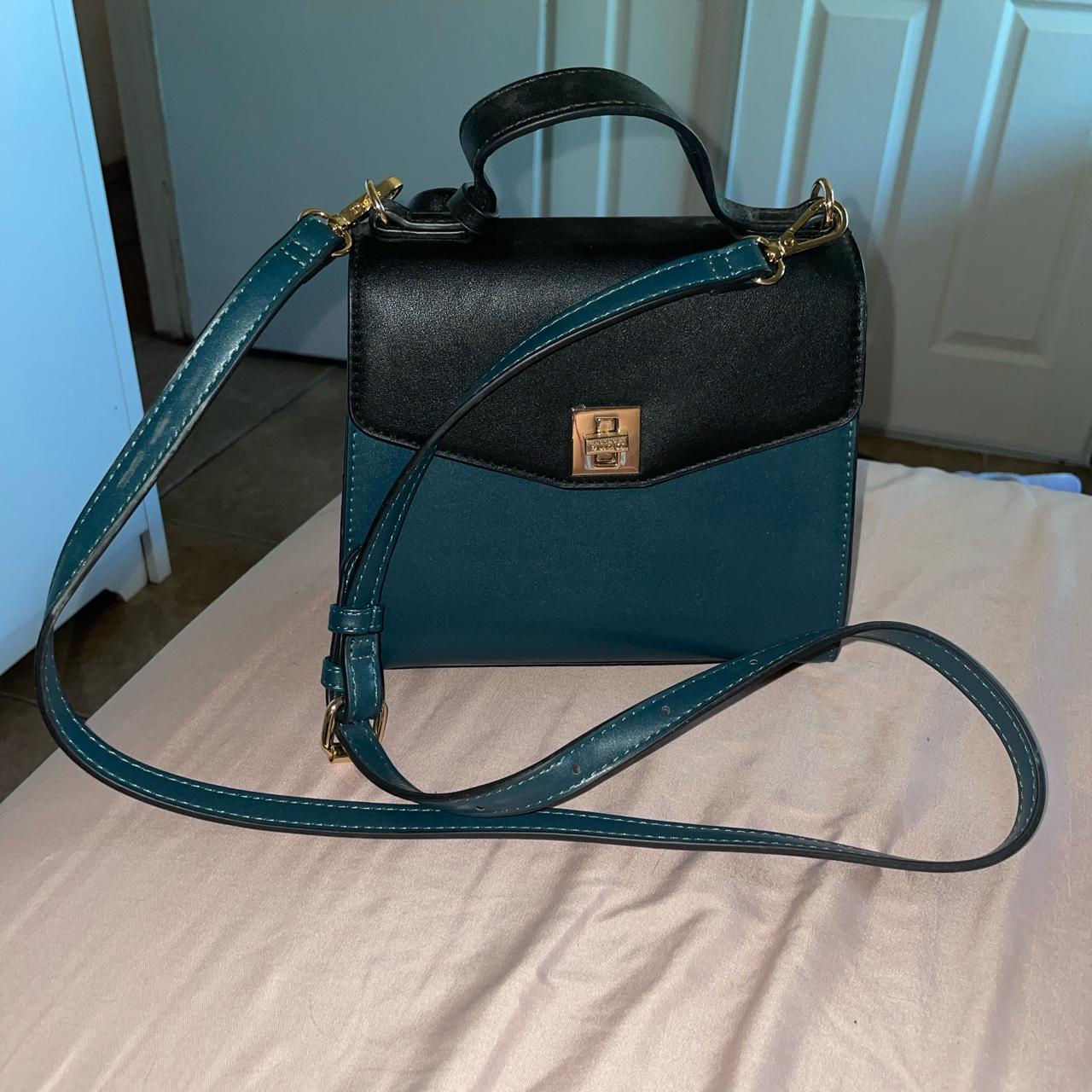 Dune Women's Black and Green Bag Depop