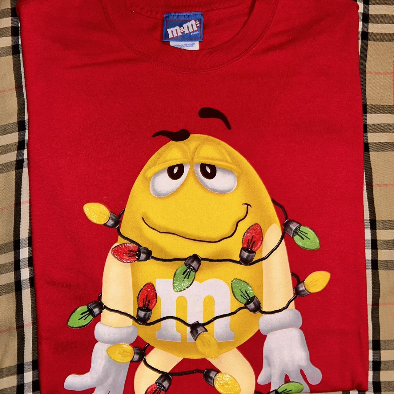 Vintage y2k yellow M&M Christmas lights t shirt in a... Depop