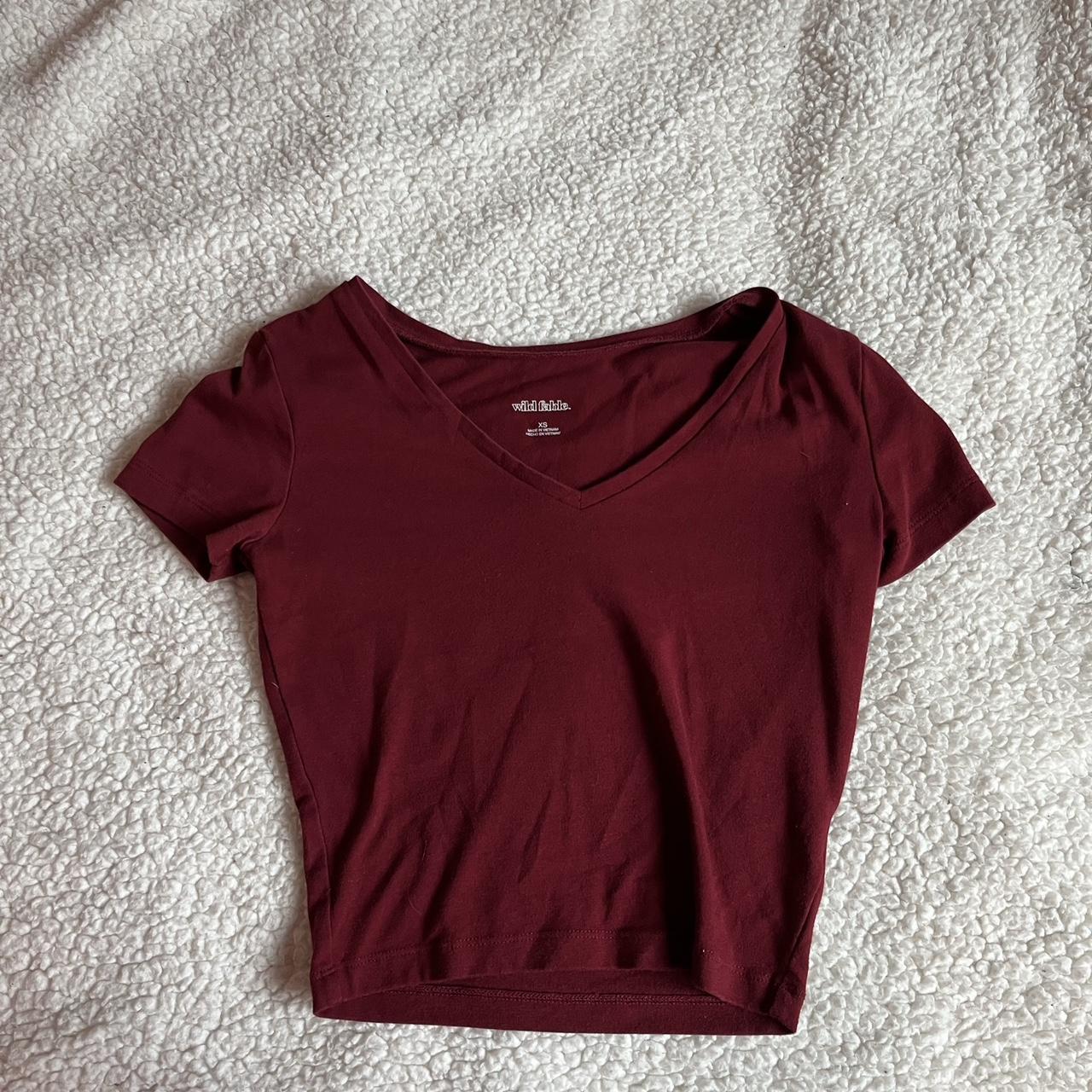 Maroon Wild fable crop top. Size Xs and in great... - Depop