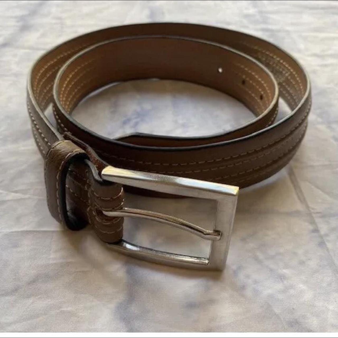 Brand new with tags Brown leather belt large,... - Depop