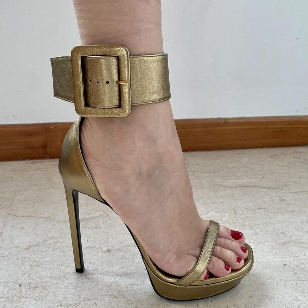 YSL high heels sandals Gold - Depop