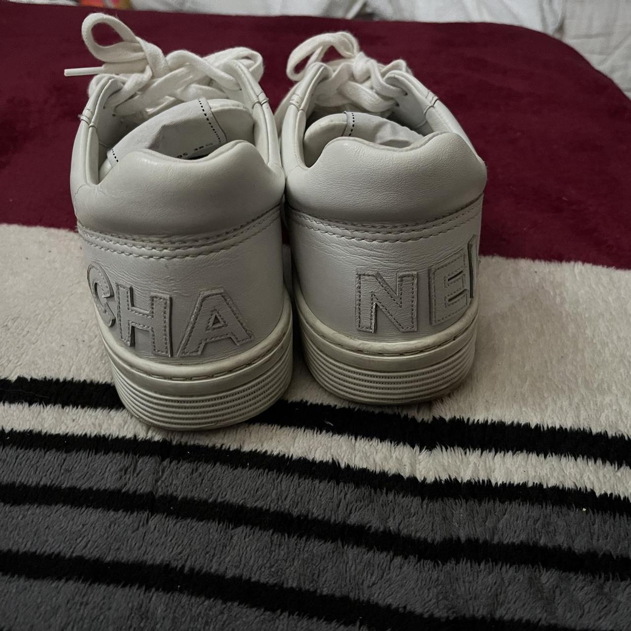 DIOR、CHANEL Chanel interlocking CC Logo sneakers, White leather. | Depop