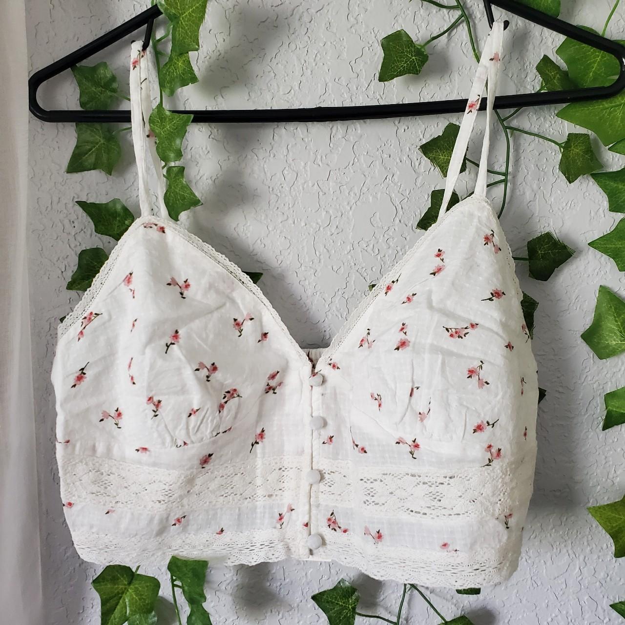 White Floral Bralette Top