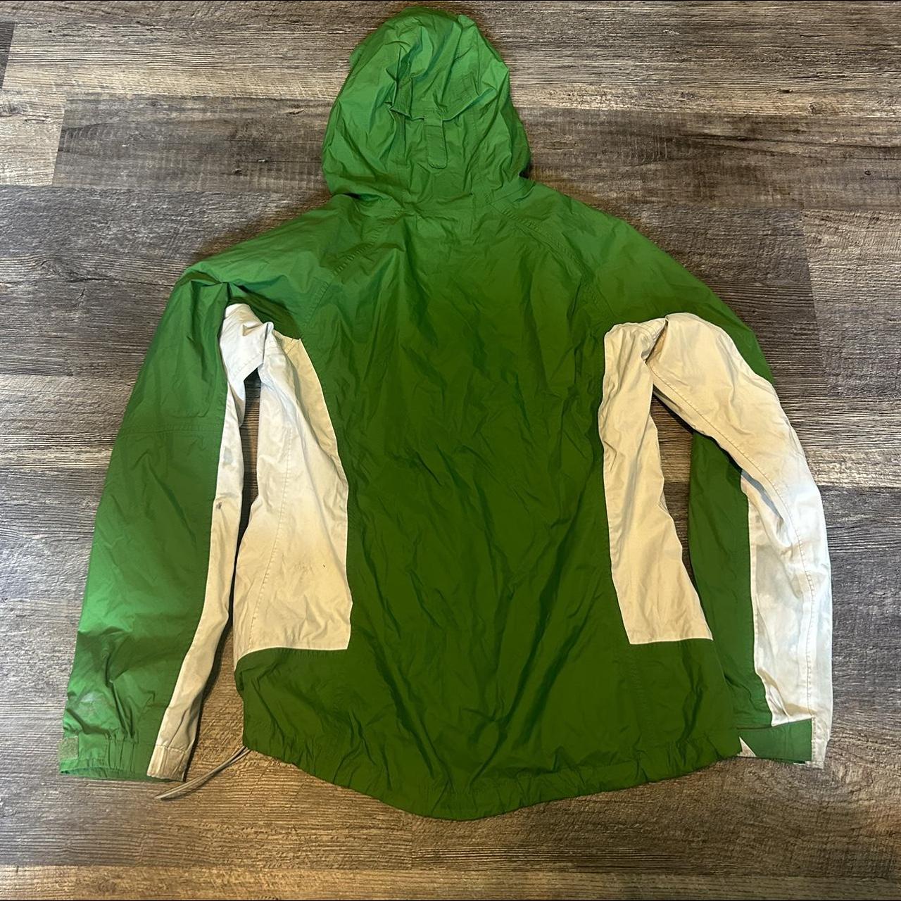 Green and White Columbia Jacket Size L (no... - Depop