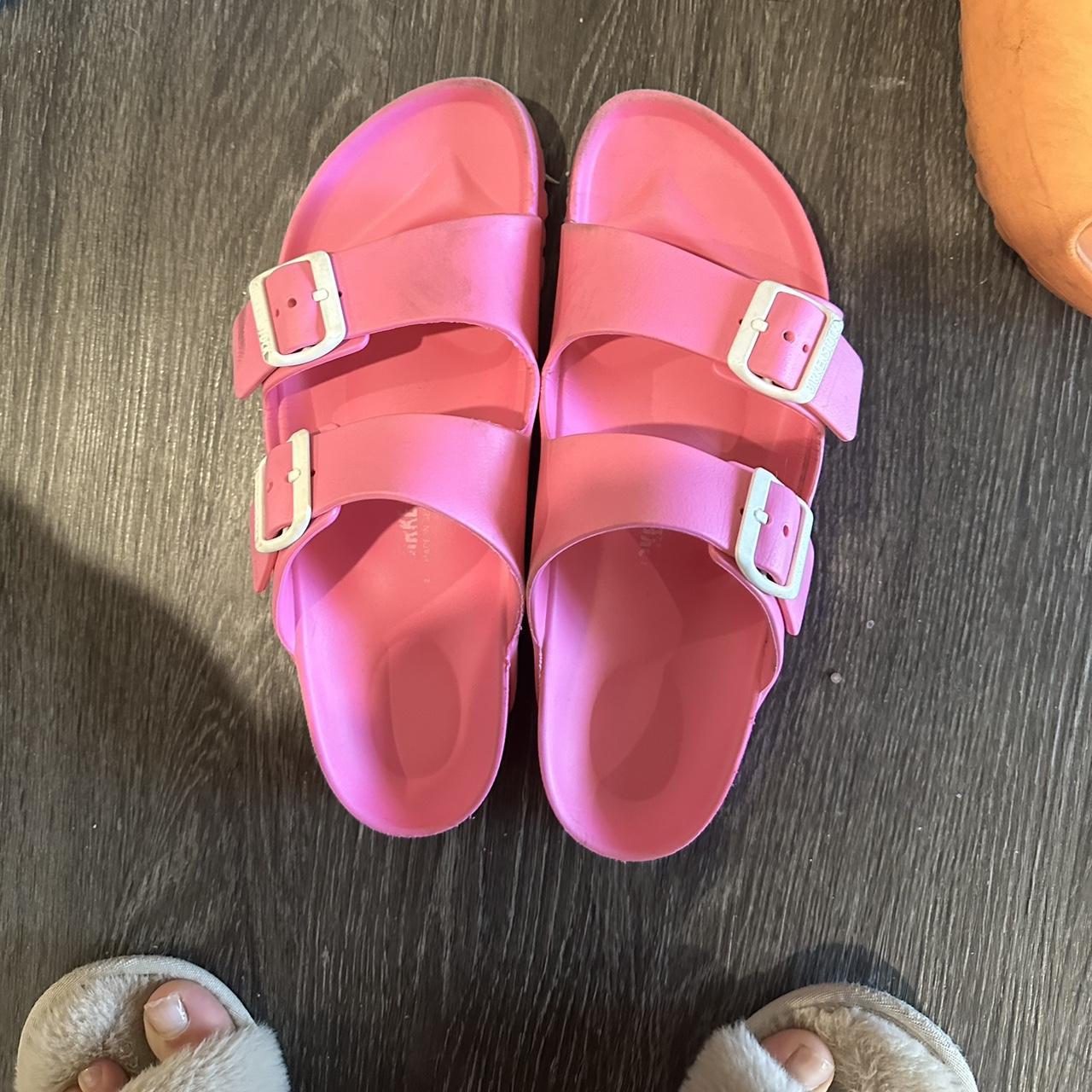 Birkenstock Women's Pink Slides | Depop