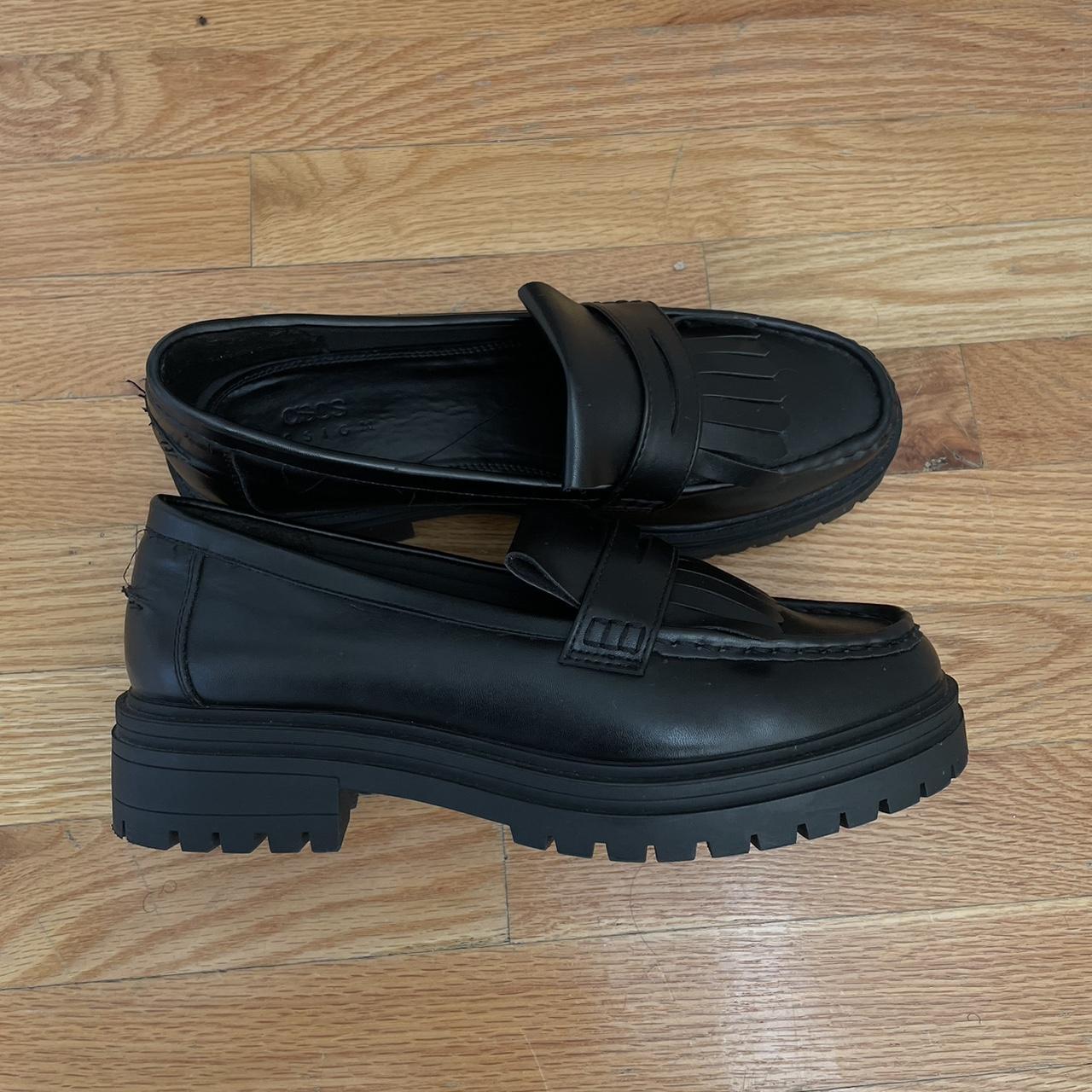ASOS chunky fringe loafers, this is a repop as