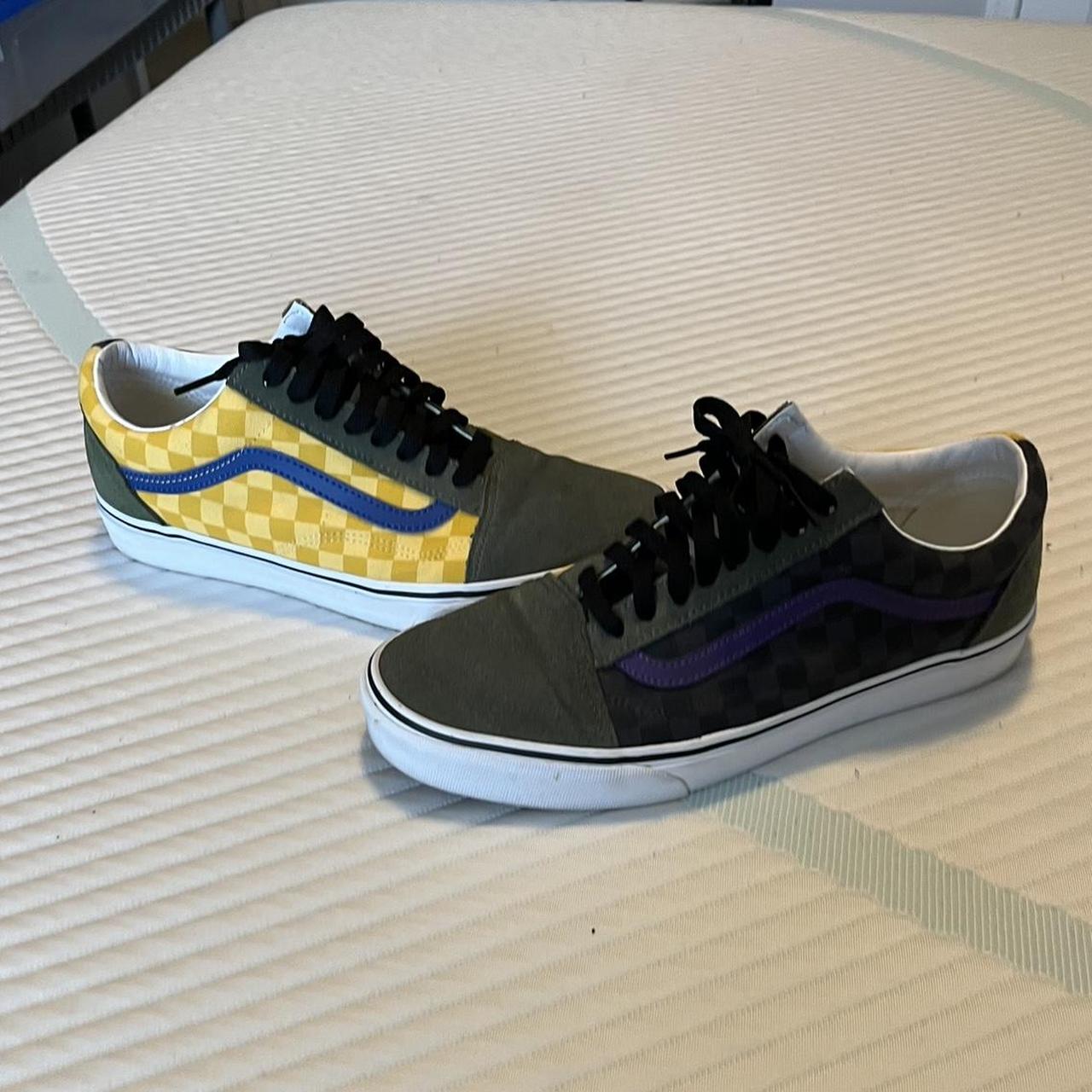 Vans Old Skool OTW Rally Checkered Purple Yellow. Depop