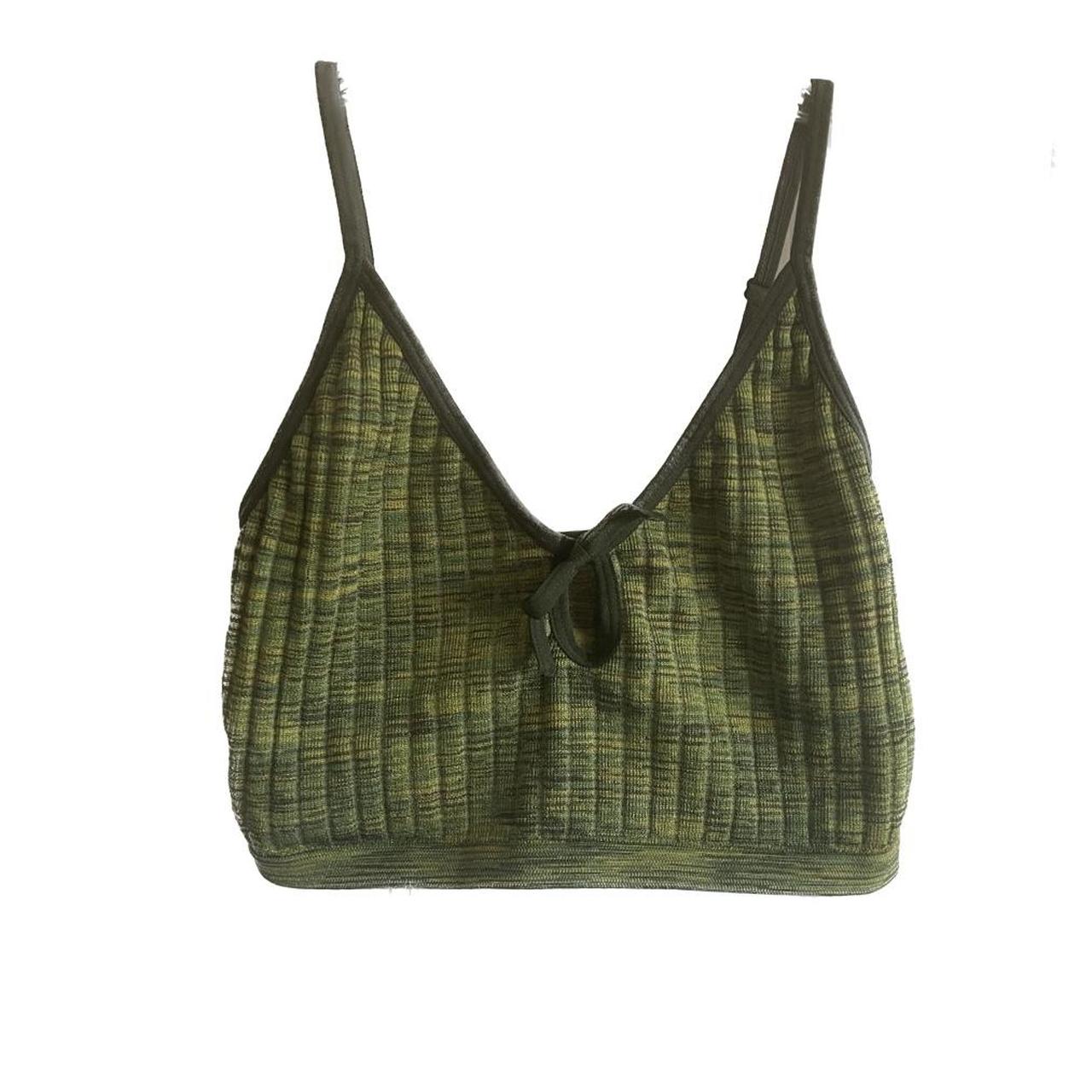 green colsie keyhole bra top size small great condition - Depop