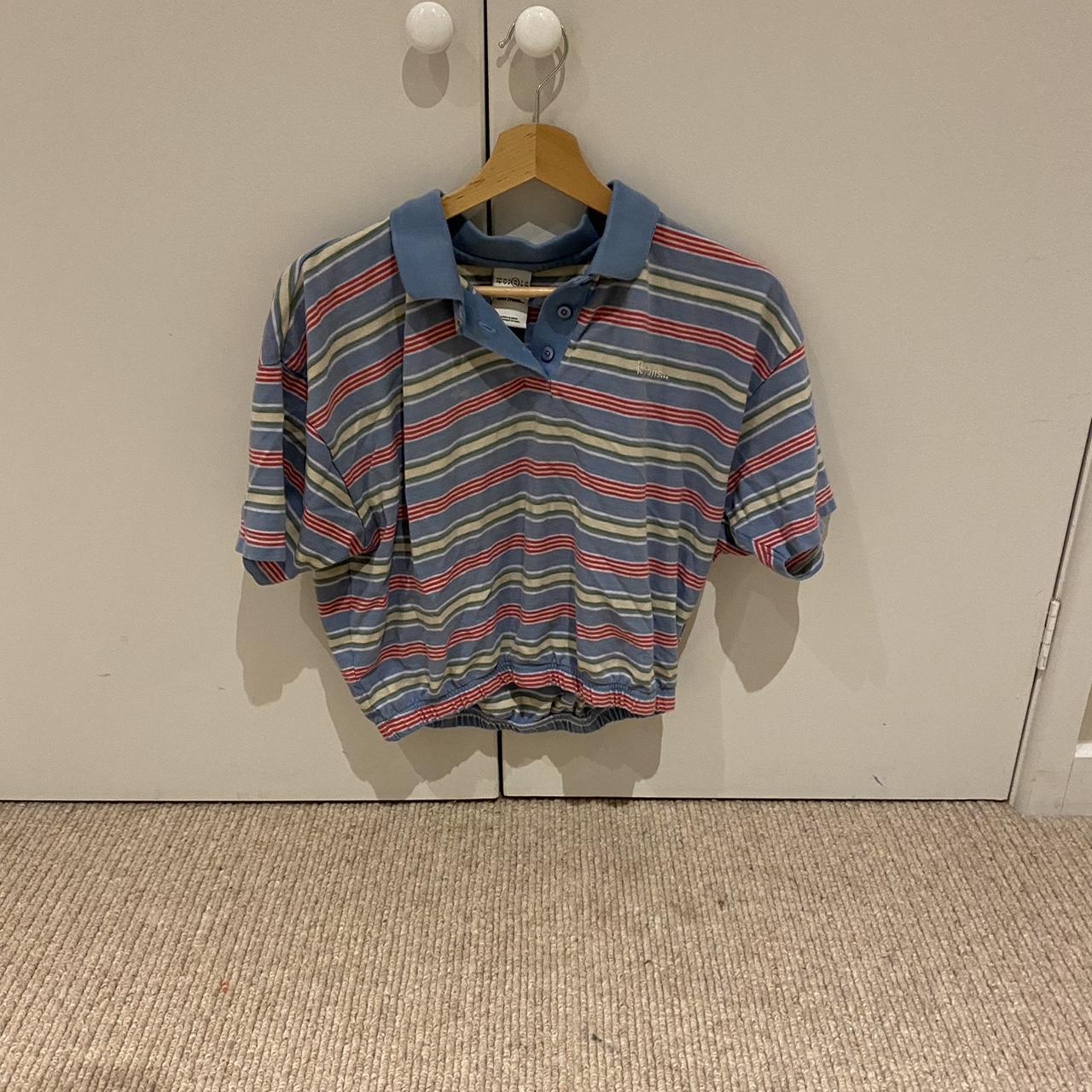 iets frans striped cropped polo shirt from urban... - Depop