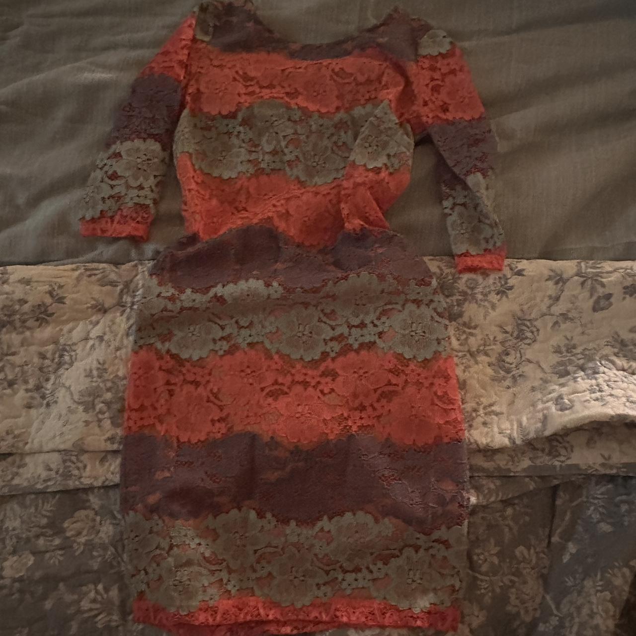 Dillards red lace store dress