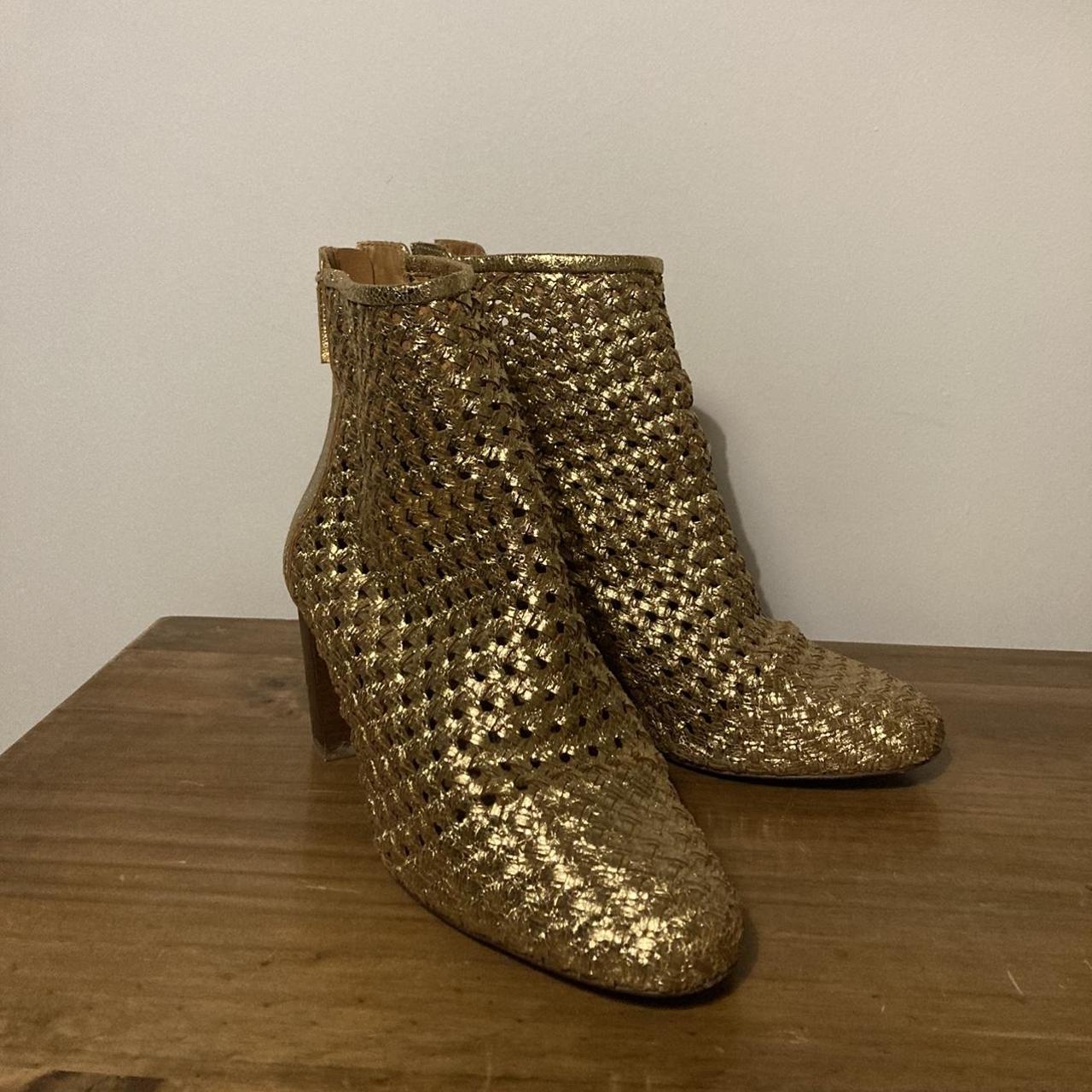 Alba boots by Sezane Colour : Plaited gold Size :... - Depop