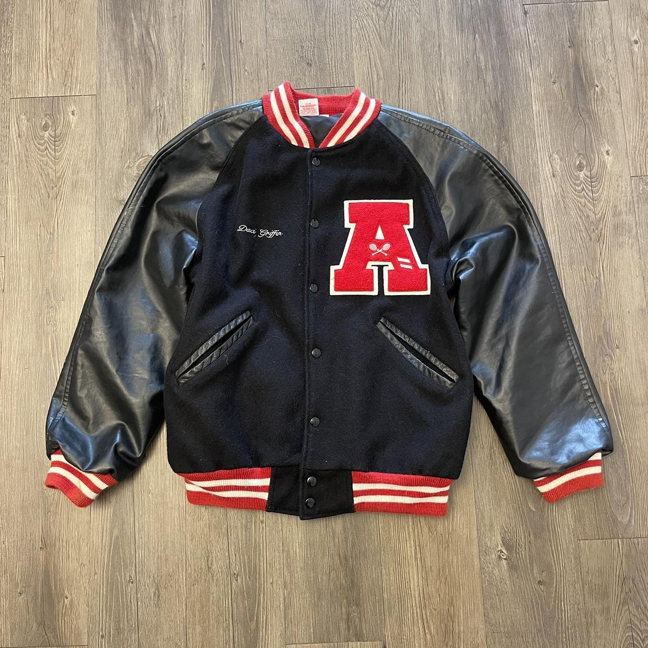 Vintage Cheerleading Letterman Varsity Jacket Size... - Depop