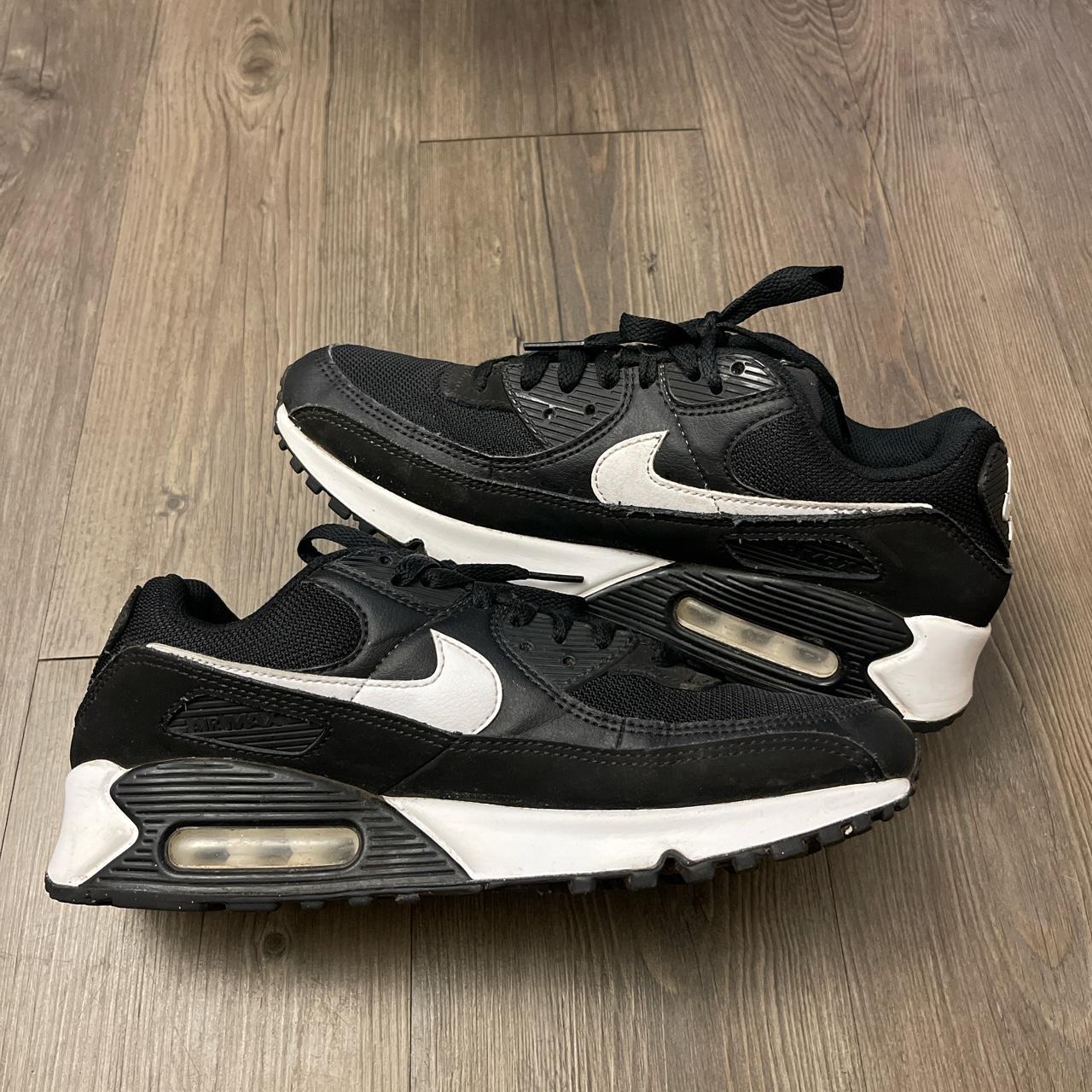 Women’s Nike Air Max 90 Black & White Size 9.5... - Depop