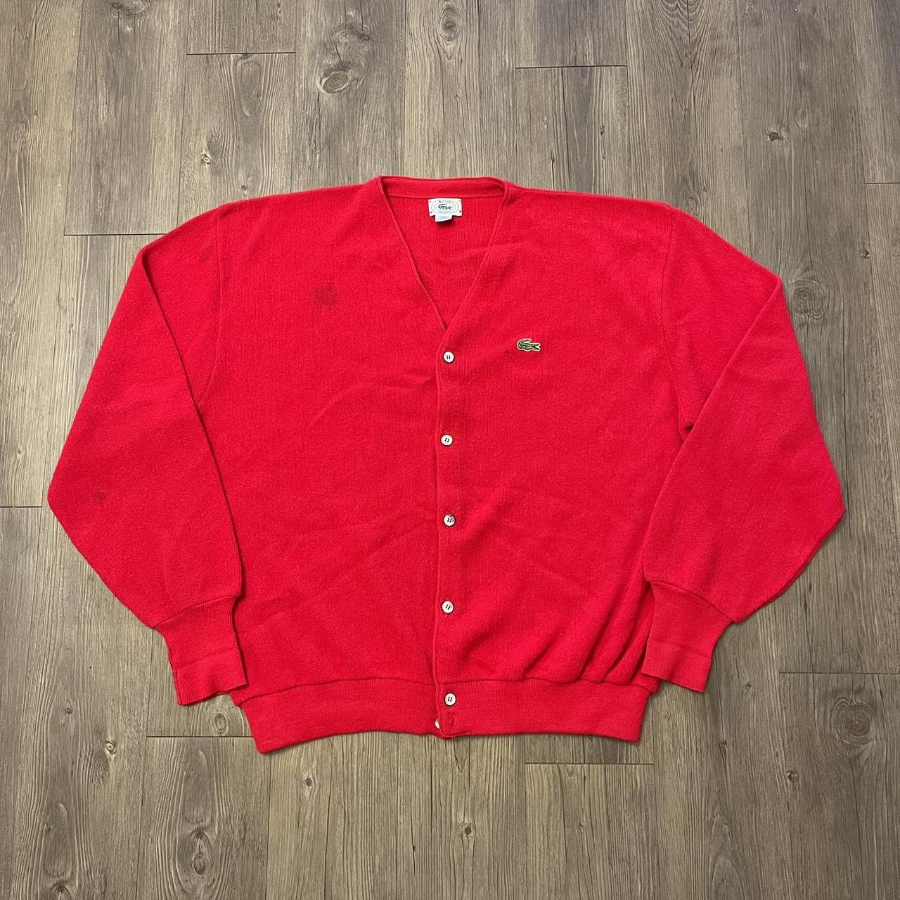 Lacoste Men's Red Cardigan | Depop